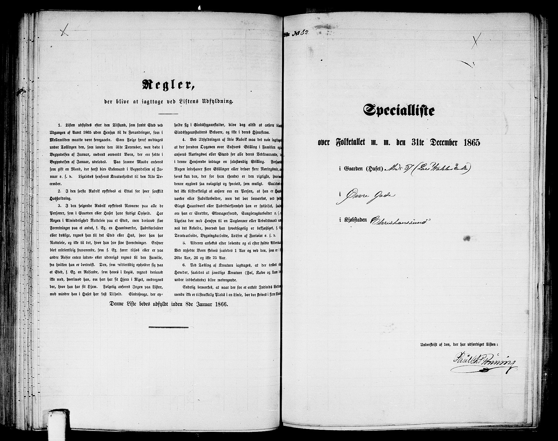 RA, Folketelling 1865 for 1503B Kristiansund prestegjeld, Kristiansund kjøpstad, 1865, s. 172