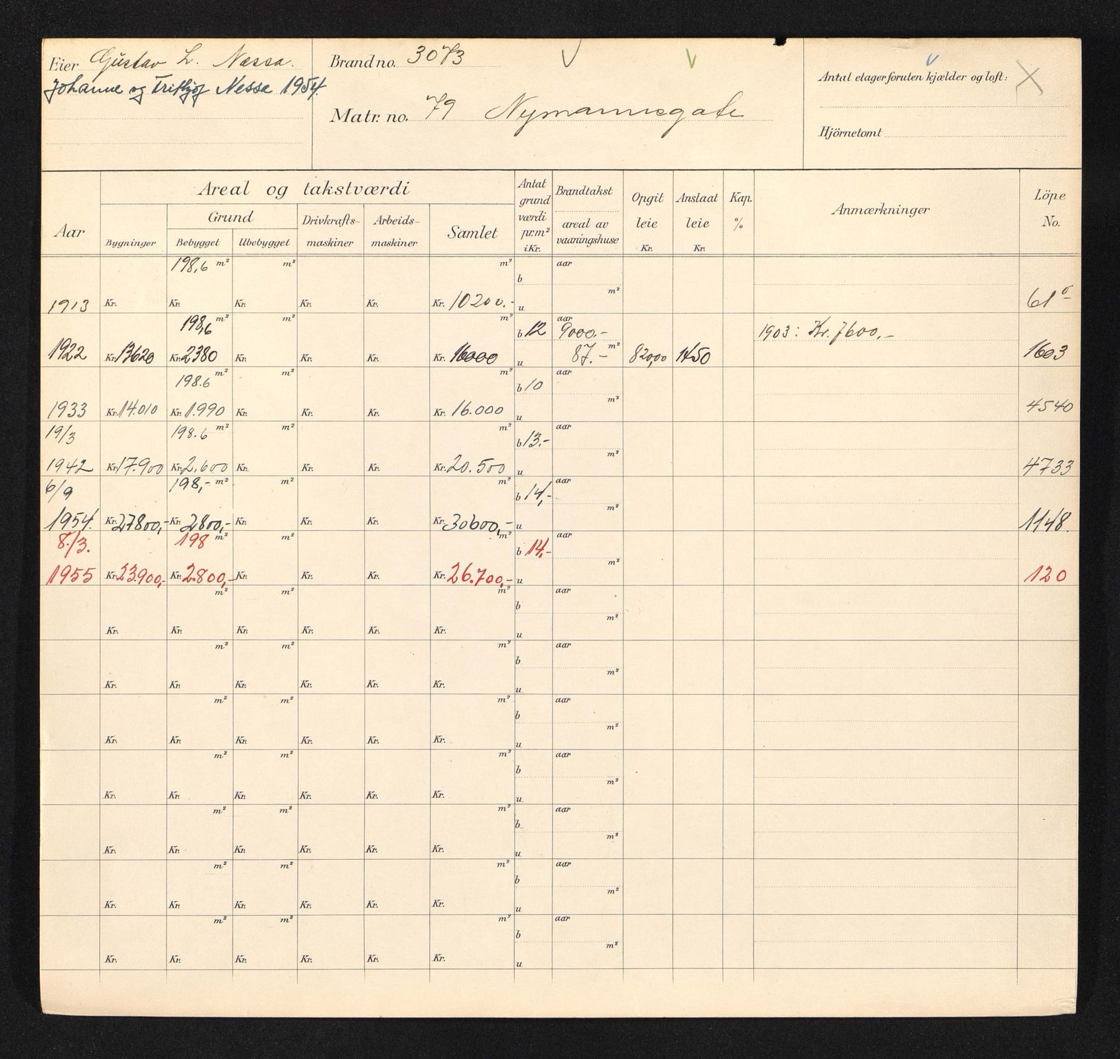 Stavanger kommune. Skattetakstvesenet, BYST/A-0440/F/Fa/Faa/L0033/0007: Skattetakstkort / Nymannsveien 78 - 108