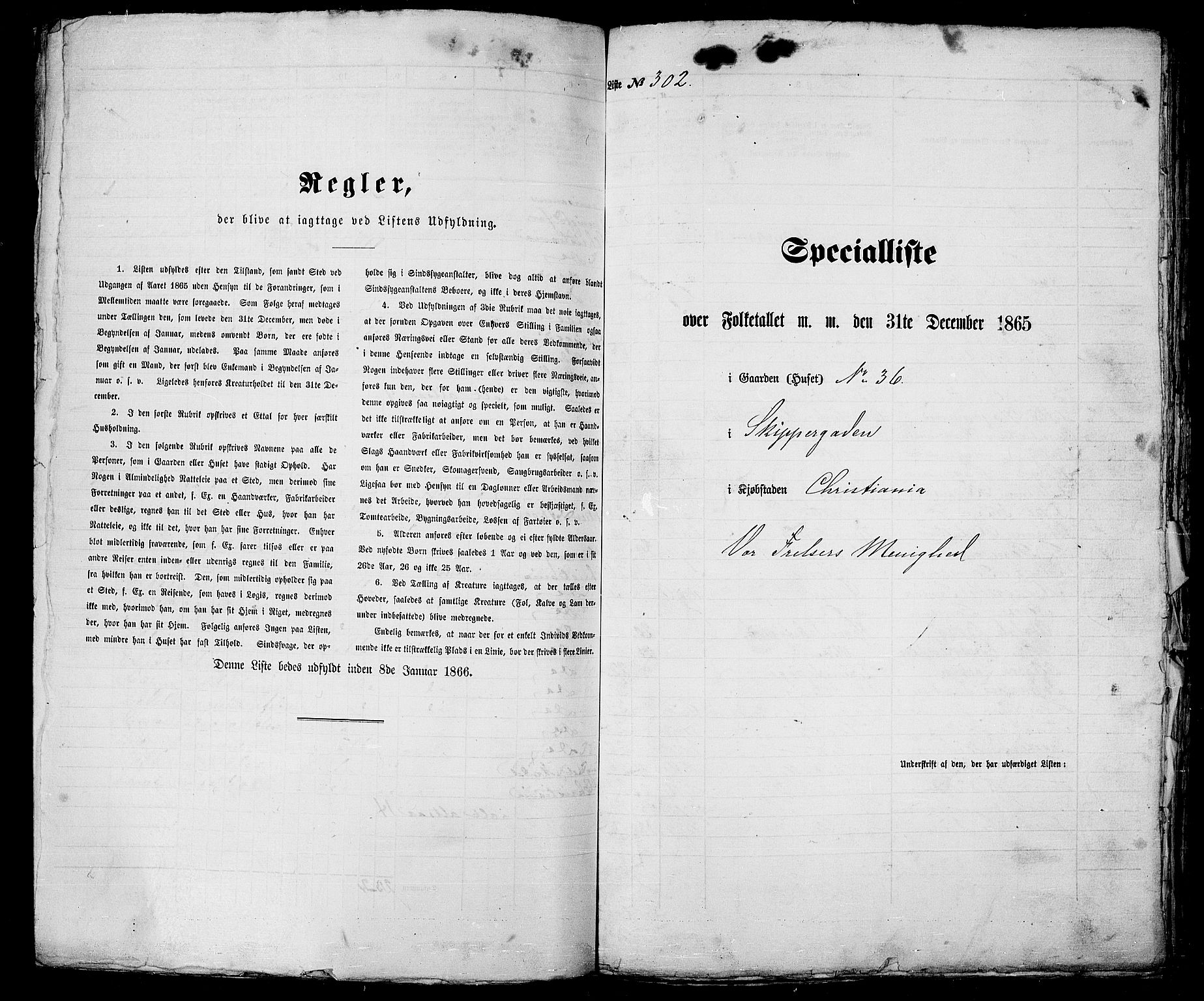 RA, Folketelling 1865 for 0301 Kristiania kjøpstad, 1865, s. 851