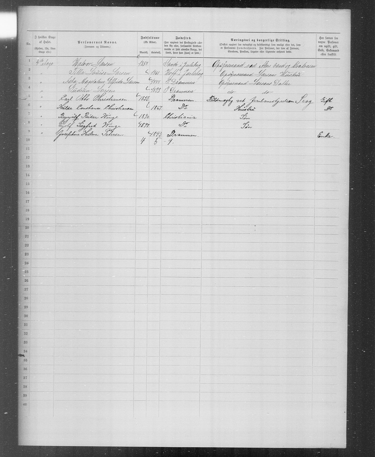 OBA, Kommunal folketelling 31.12.1899 for Kristiania kjøpstad, 1899, s. 4887