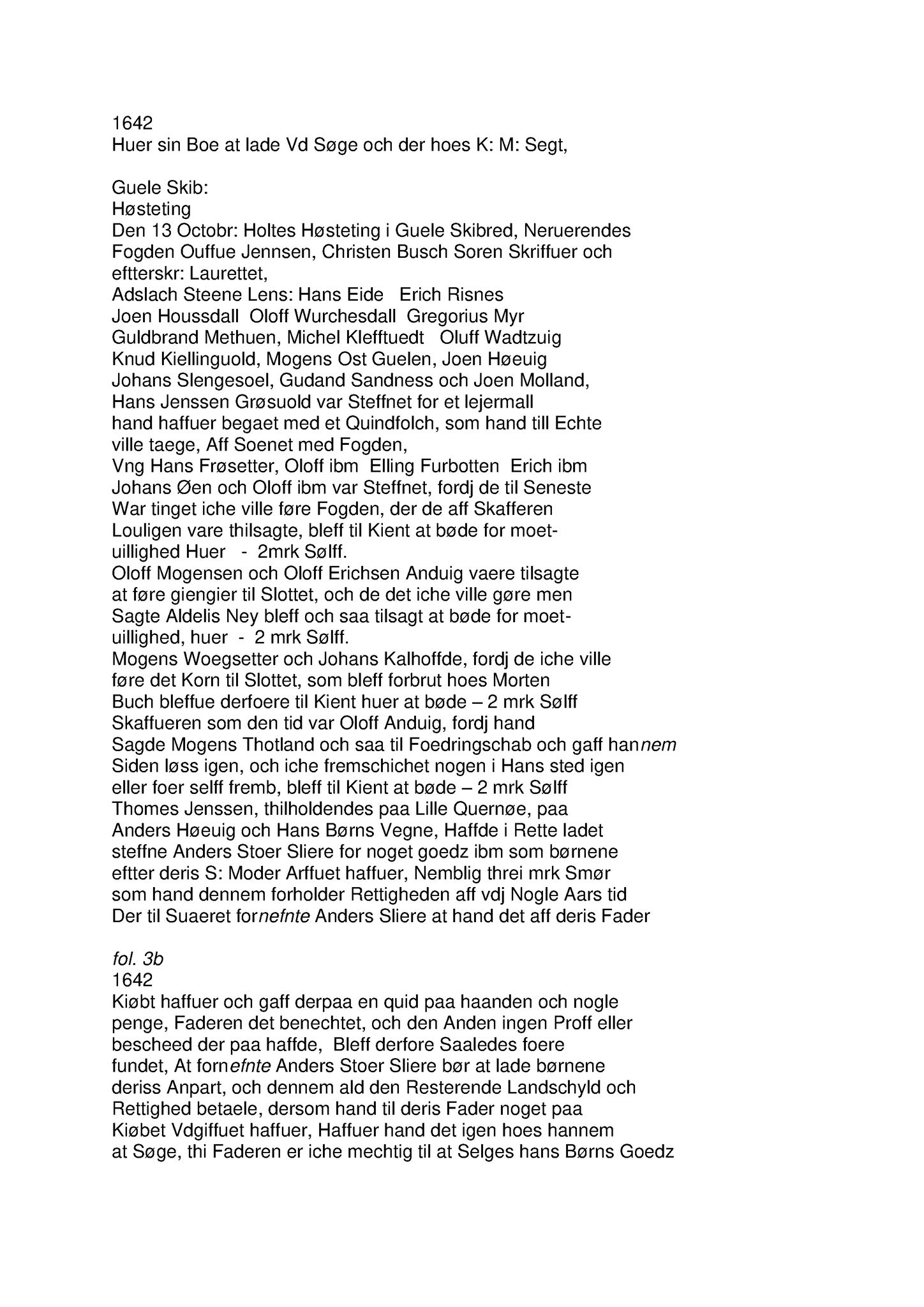 Samling av fulltekstavskrifter, SAB/FULLTEKST/A/12/0103: Nordhordland sorenskriveri, tingbok nr. A 1, 1642-1648