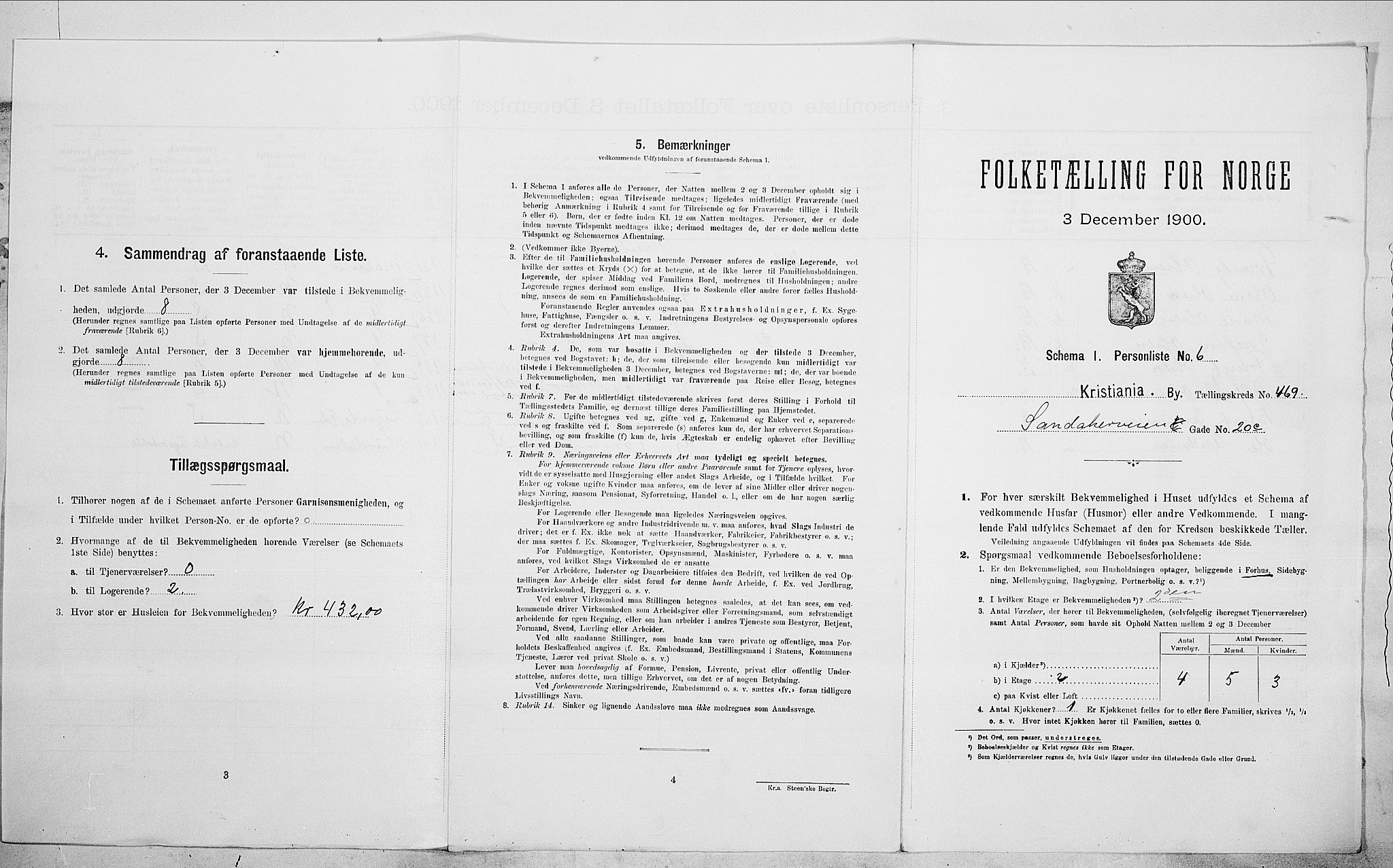 SAO, Folketelling 1900 for 0301 Kristiania kjøpstad, 1900, s. 78108