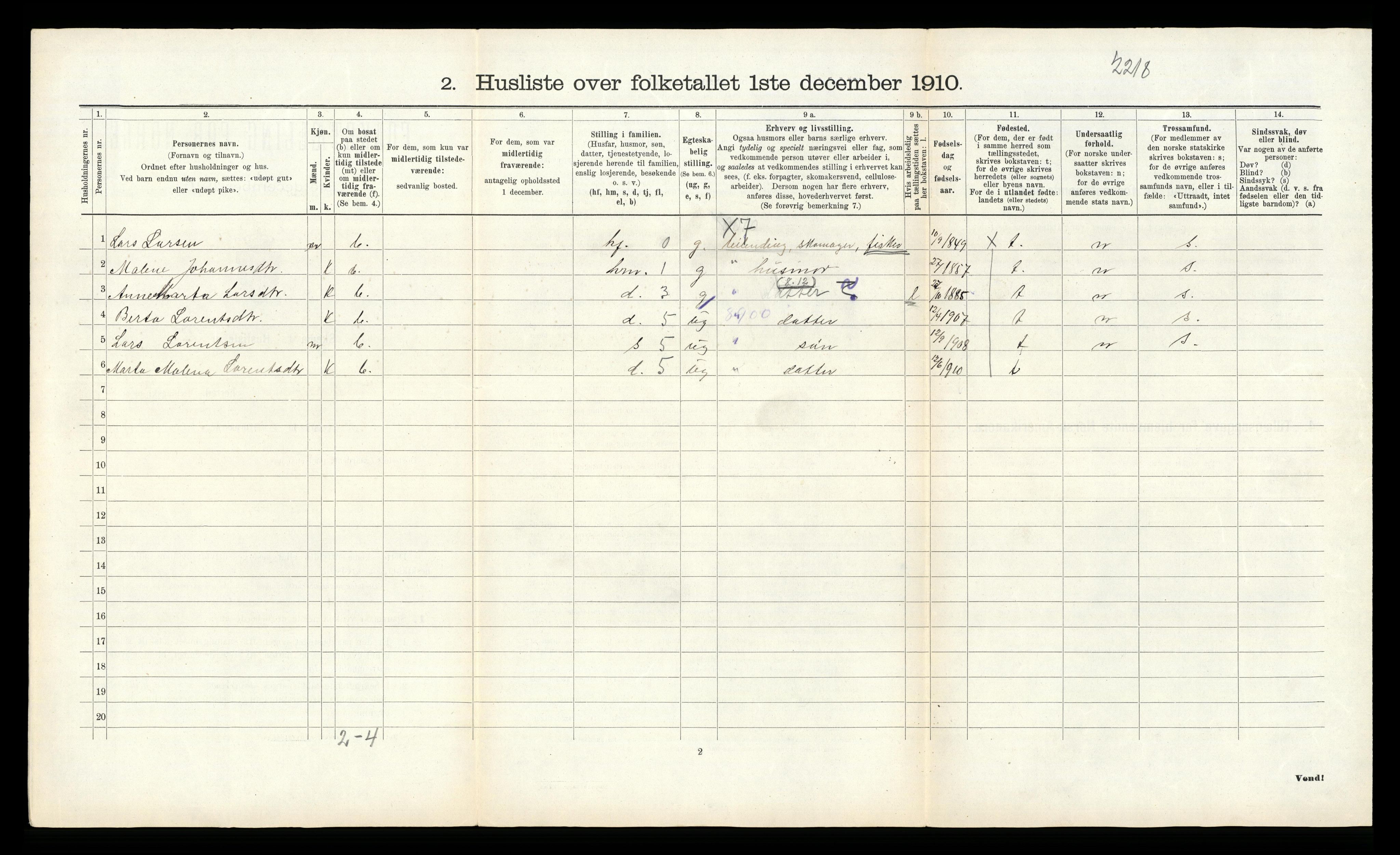 RA, Folketelling 1910 for 1225 Varaldsøy herred, 1910, s. 54