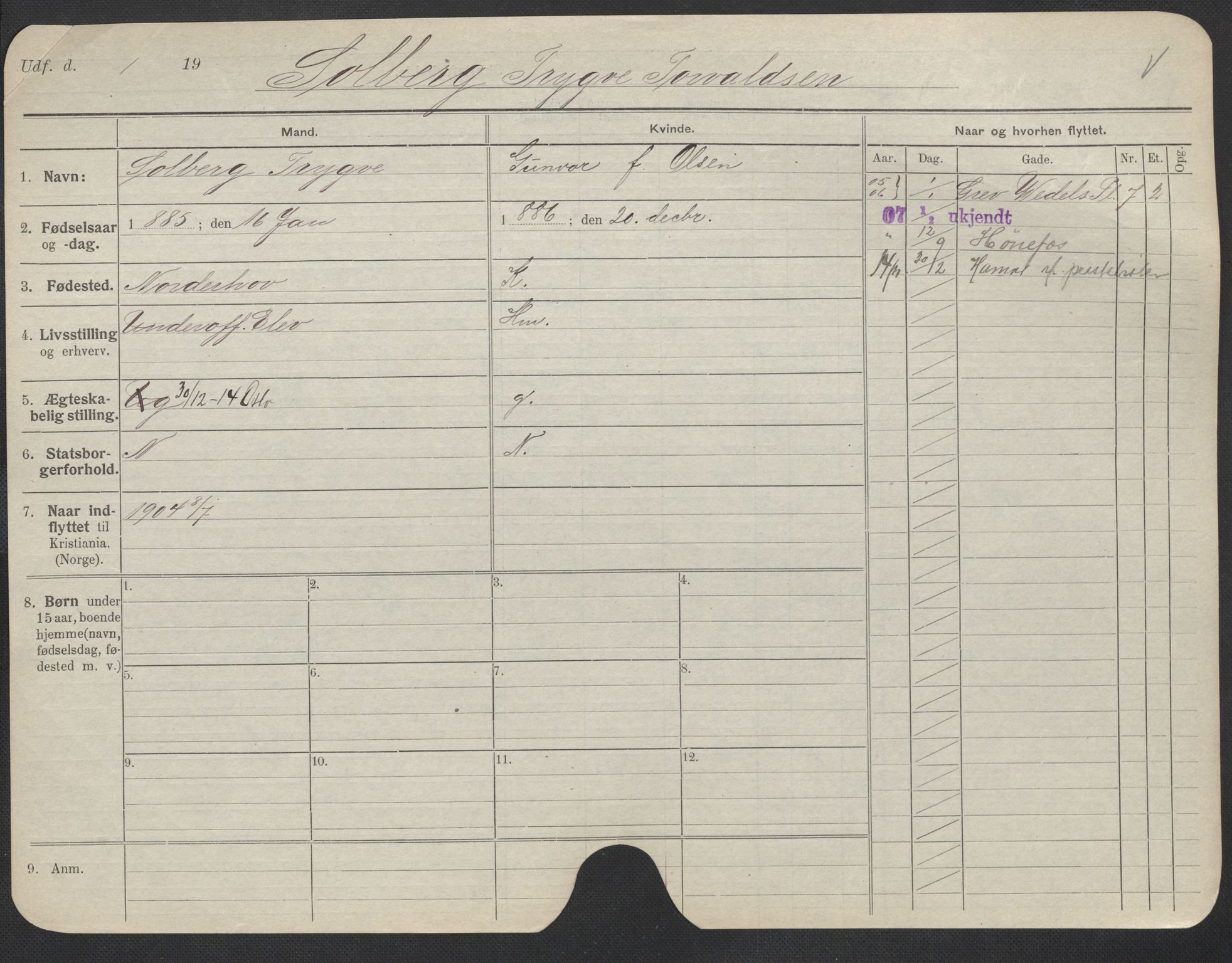 Oslo folkeregister, Registerkort, AV/SAO-A-11715/F/Fa/Fac/L0010: Menn, 1906-1914, s. 555a