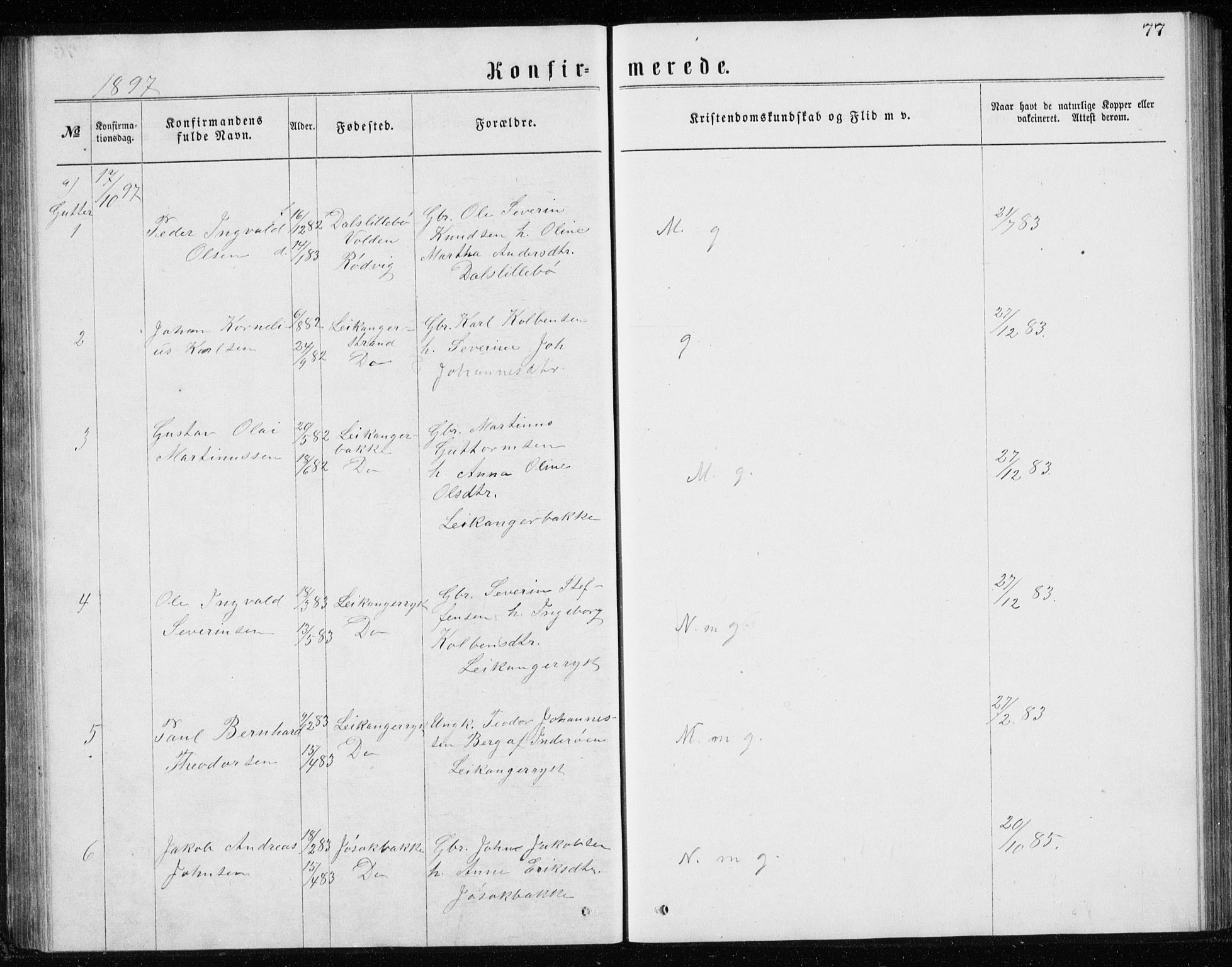 Ministerialprotokoller, klokkerbøker og fødselsregistre - Møre og Romsdal, SAT/A-1454/508/L0097: Klokkerbok nr. 508C01, 1873-1897, s. 77