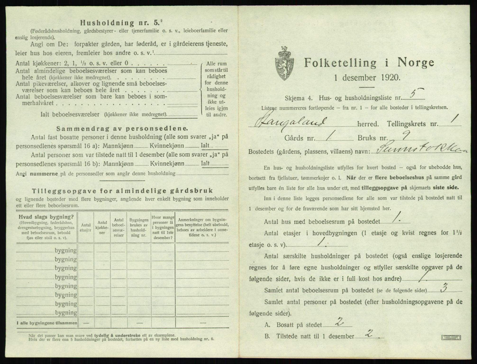 SAST, Folketelling 1920 for 1148 Stangaland herred, 1920, s. 37