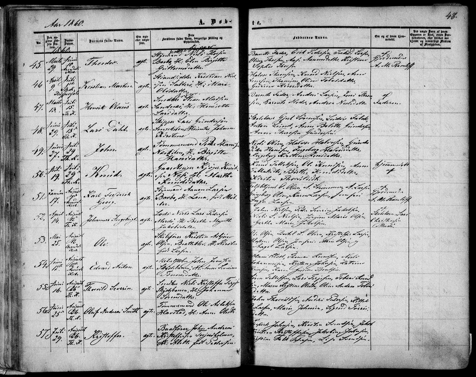 Tromøy sokneprestkontor, AV/SAK-1111-0041/F/Fa/L0006: Ministerialbok nr. A 6, 1855-1863, s. 48