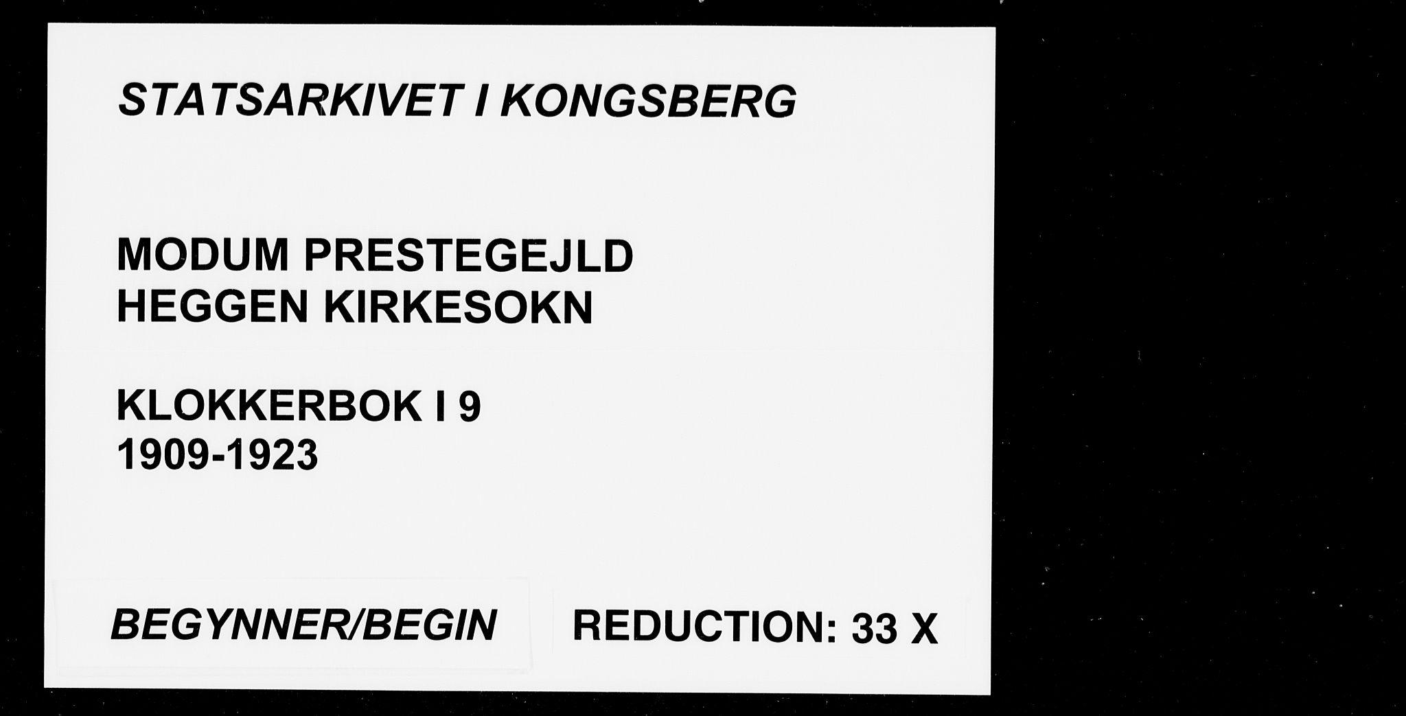 Modum kirkebøker, SAKO/A-234/G/Ga/L0009: Klokkerbok nr. I 9, 1909-1923