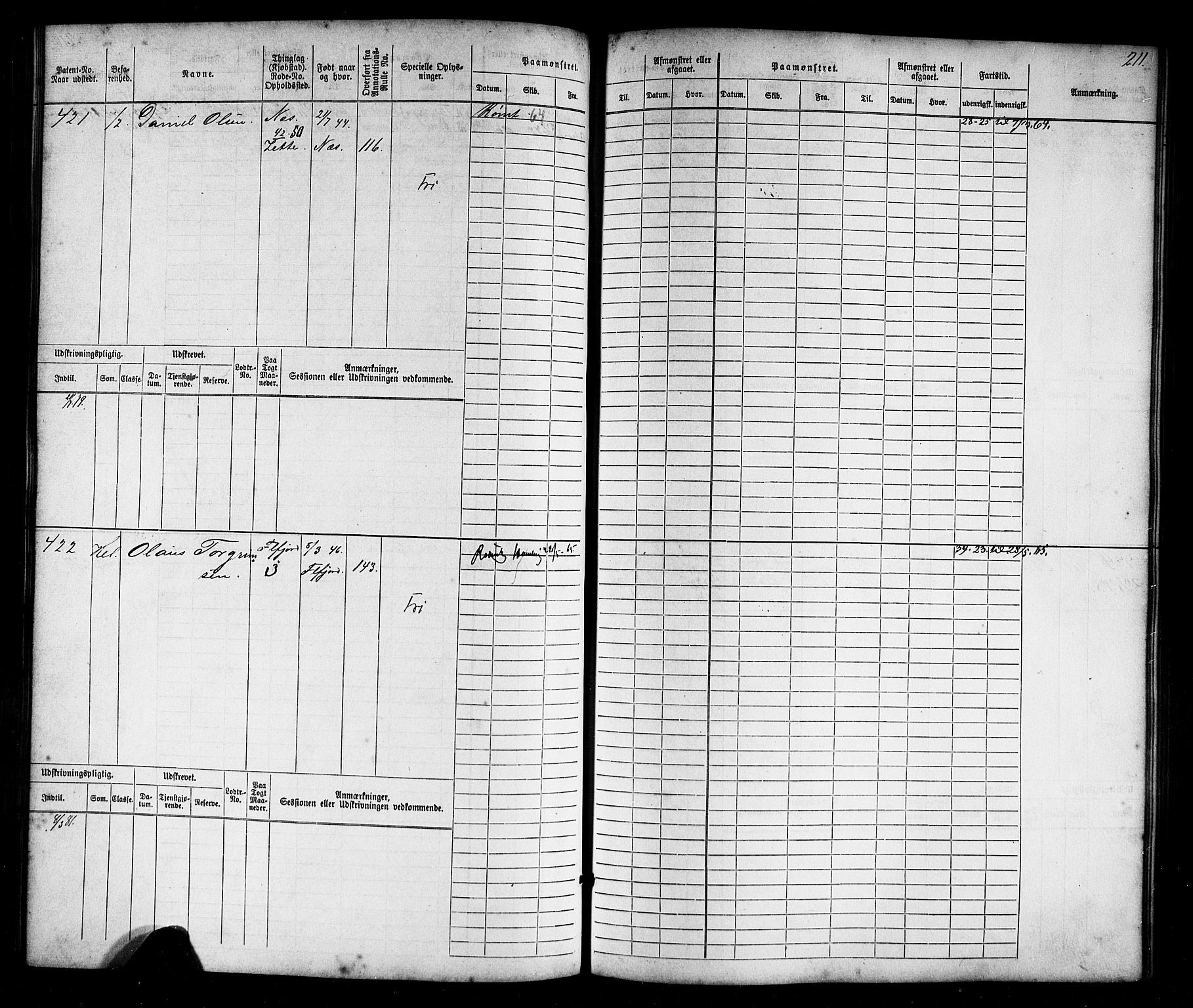 Flekkefjord mønstringskrets, AV/SAK-2031-0018/F/Fb/L0008: Hovedrulle nr 1-770, Æ-5, 1867-1900, s. 216