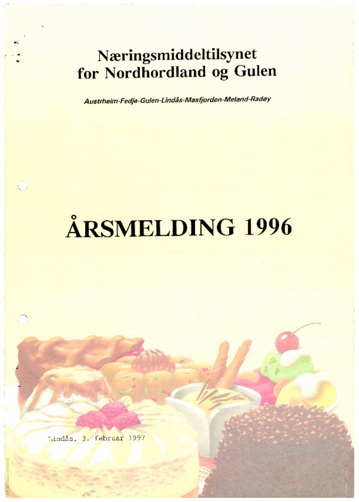 Næringsmiddeltilsynet for Nordhordland og Gulen, IKAH/1263-432/A/Ab/L0003: Årsmeldinger, 1996