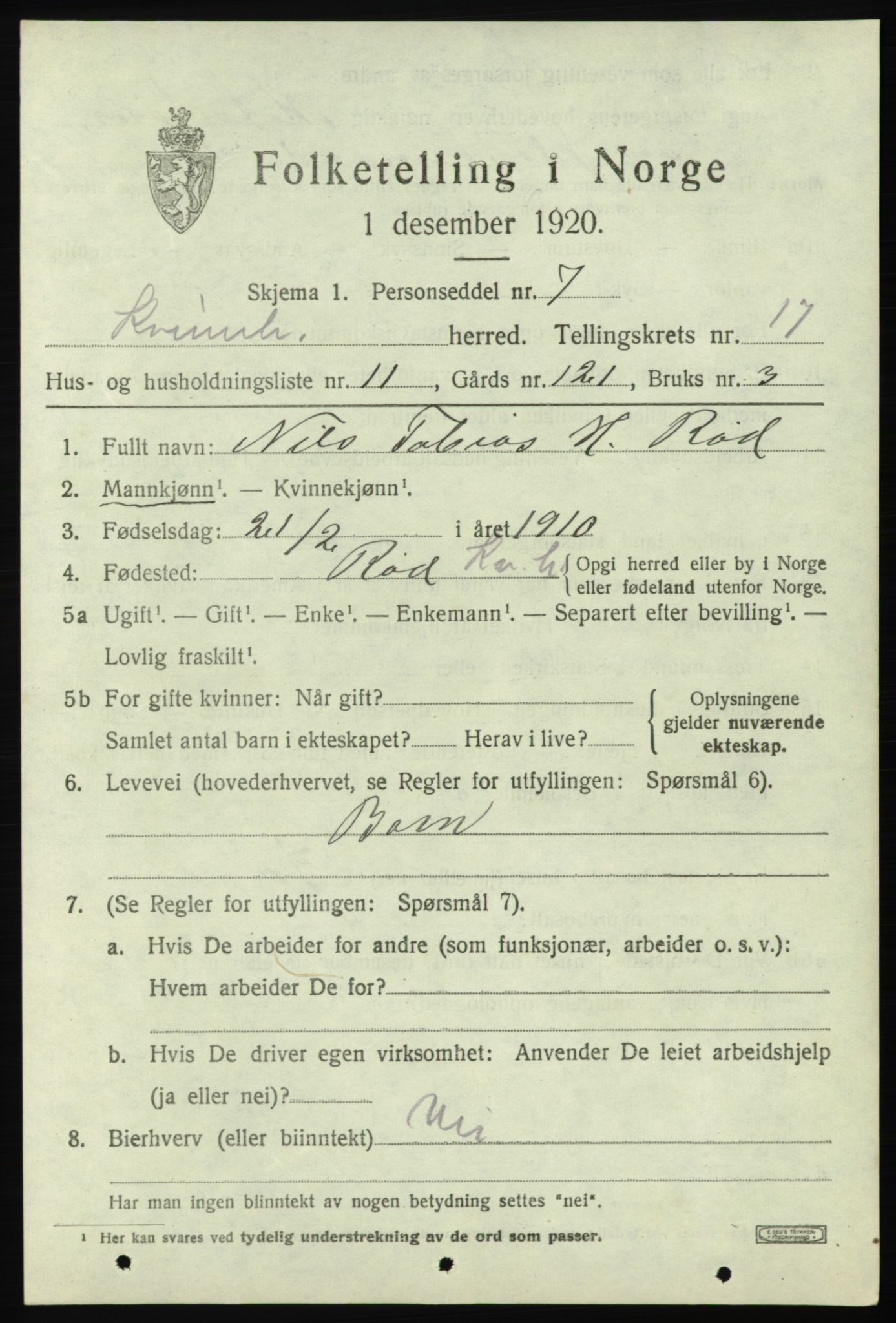 SAB, Folketelling 1920 for 1224 Kvinnherad herred, 1920, s. 10584