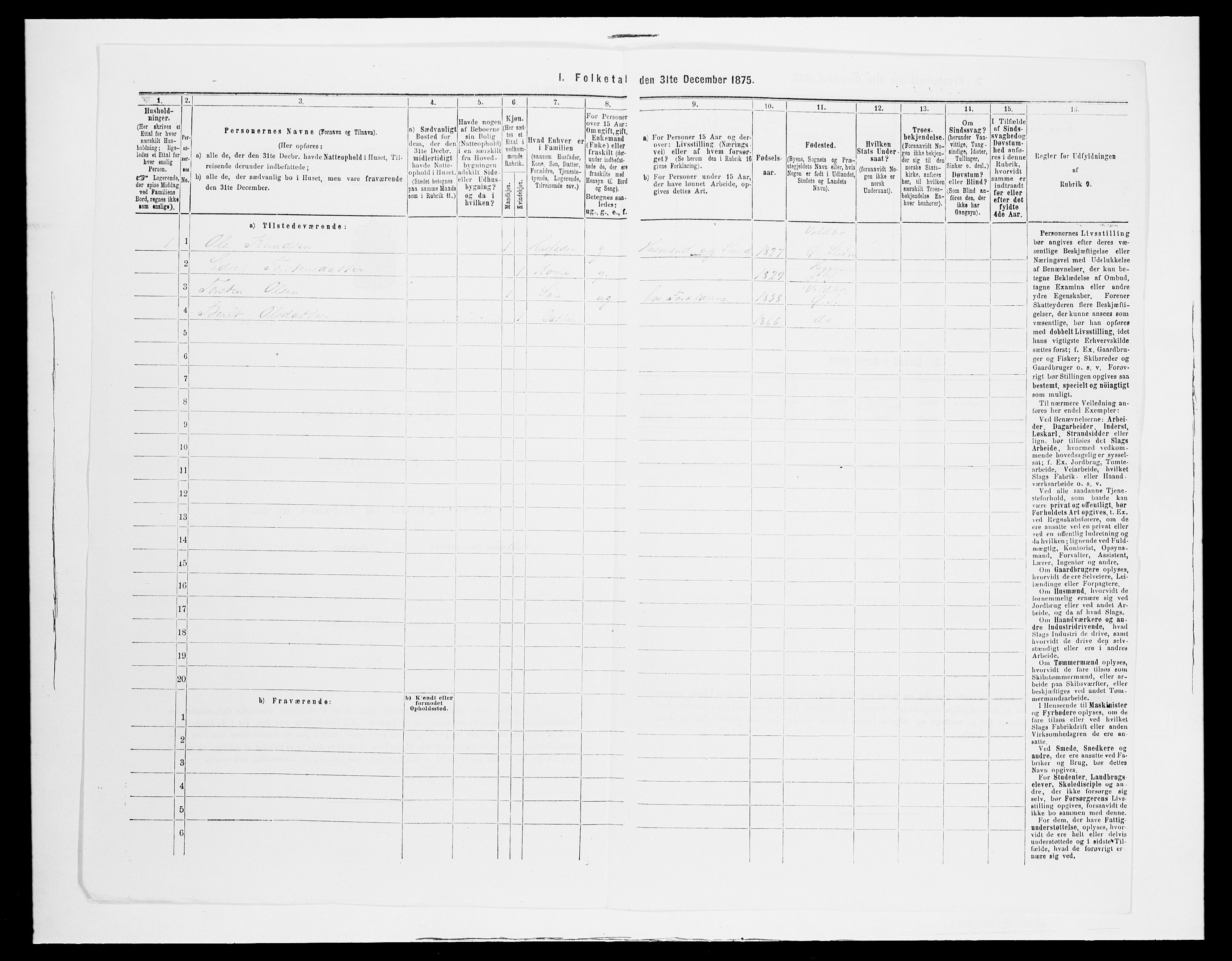 SAH, Folketelling 1875 for 0544P Øystre Slidre prestegjeld, 1875, s. 545