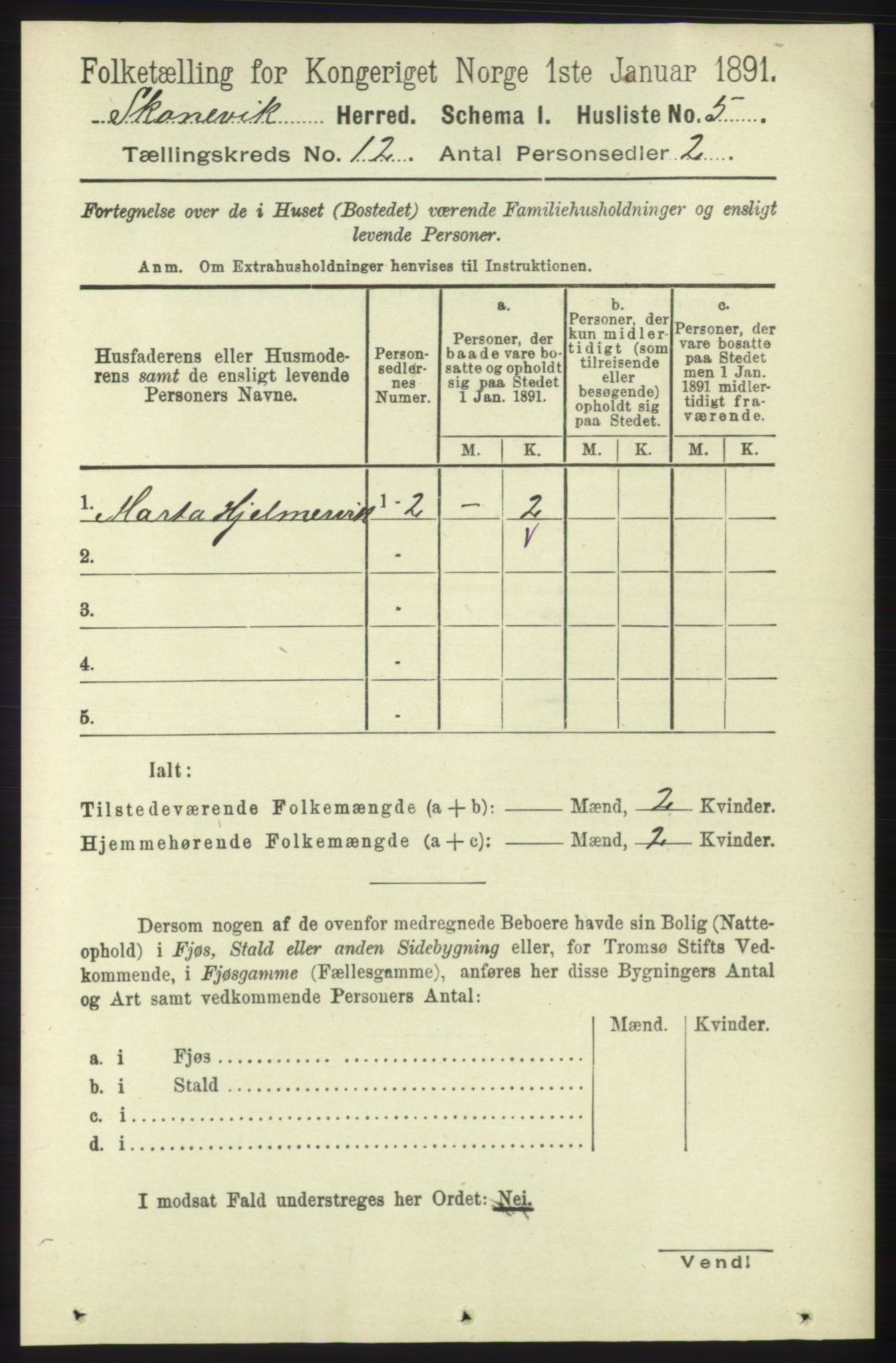 RA, Folketelling 1891 for 1212 Skånevik herred, 1891, s. 3714