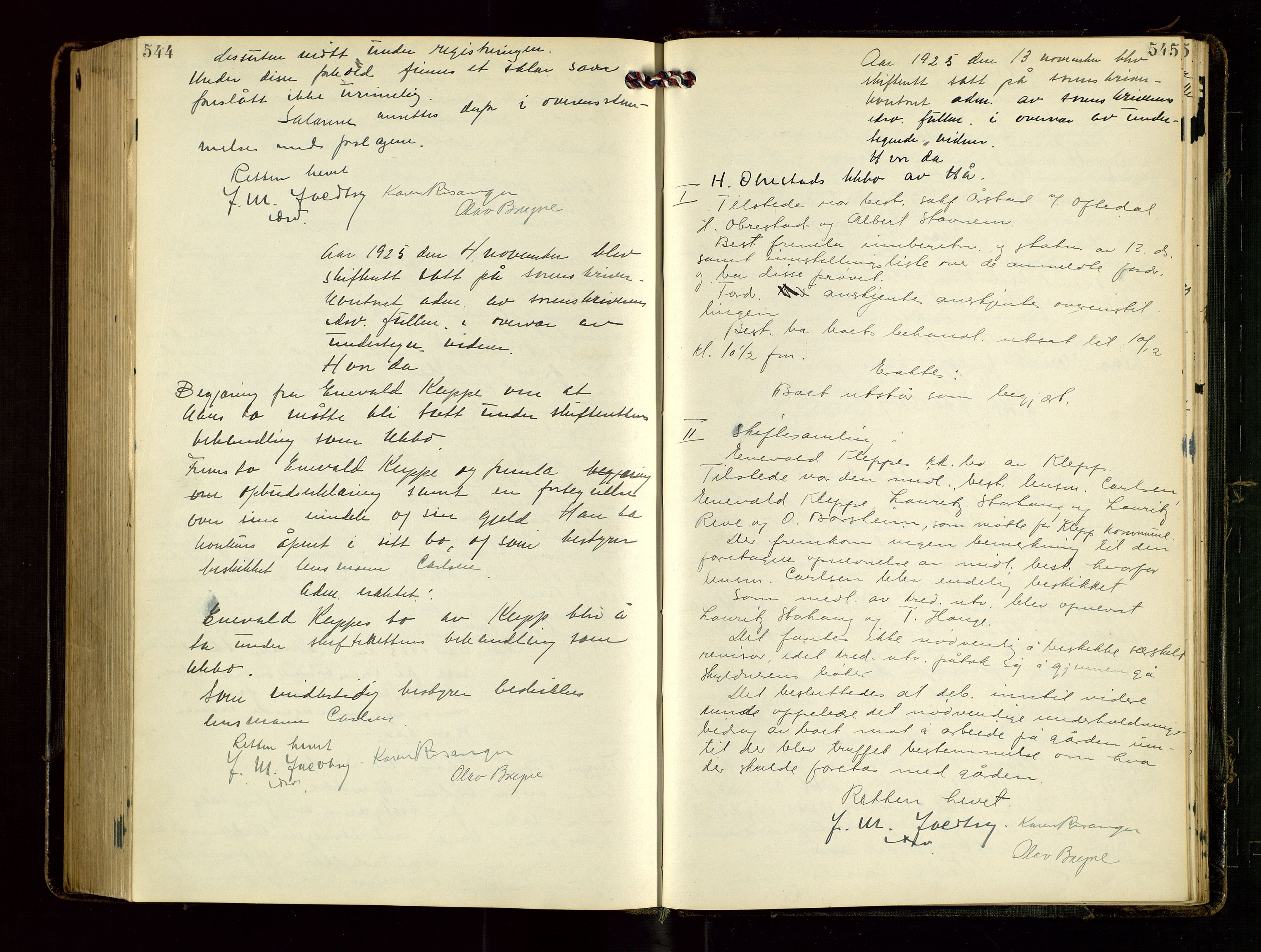 Jæren sorenskriveri, AV/SAST-A-100310/02/G/Gc/L0001: Skifteforhandlingsprotokoll nr. 7 - konkurs, 1921-1926, s. 544-545