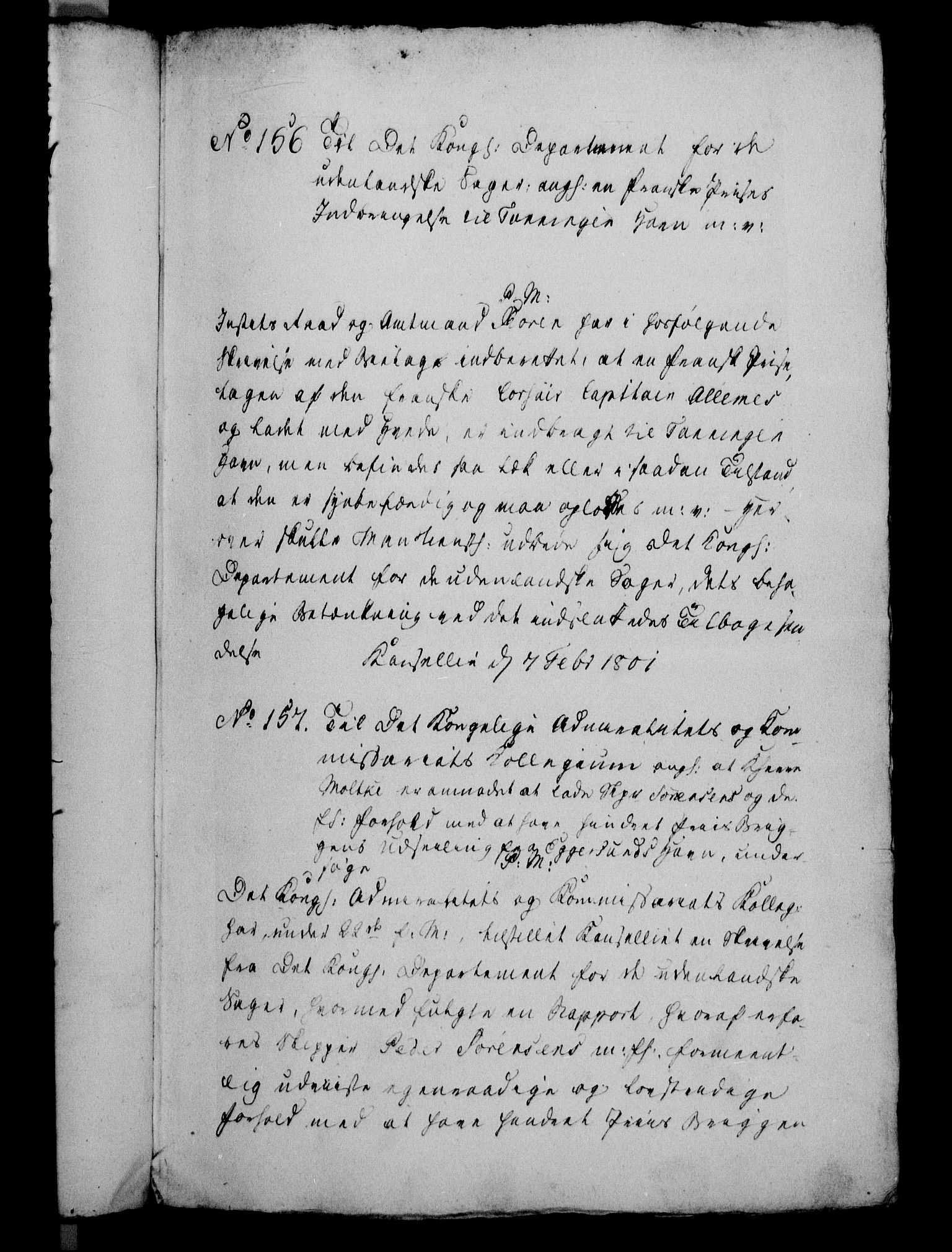 Danske Kanselli 1800-1814, RA/EA-3024/H/Hg/Hga/Hgaa/L0003: Brevbok, 1801