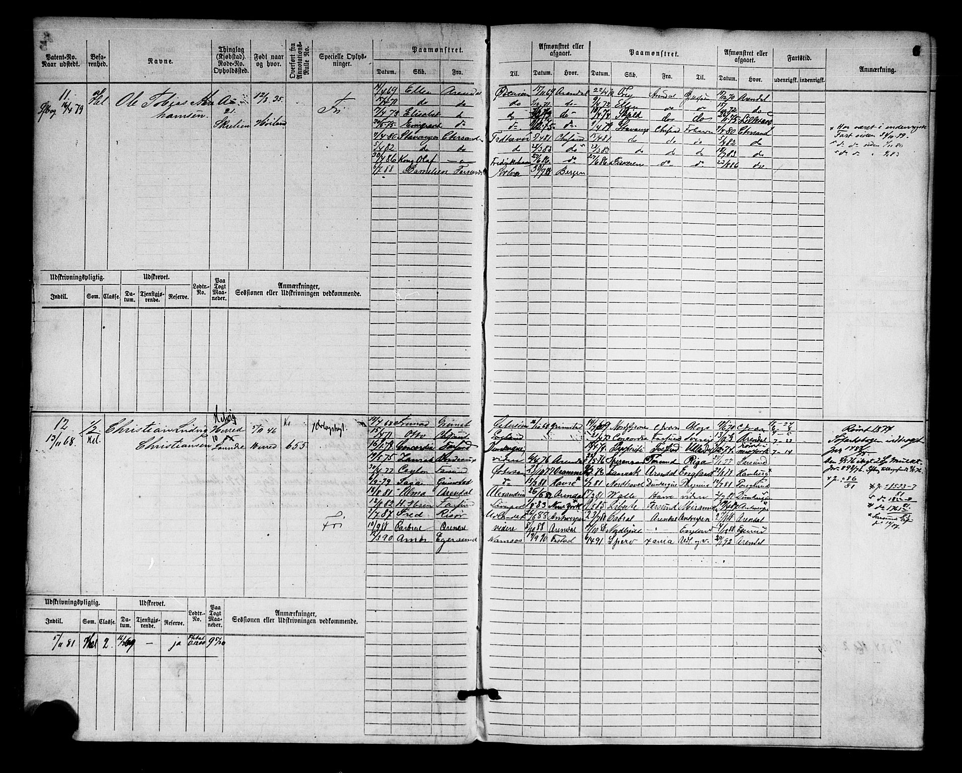 Farsund mønstringskrets, AV/SAK-2031-0017/F/Fb/L0001: Hovedrulle nr 1-758, M-4, 1868-1900, s. 9