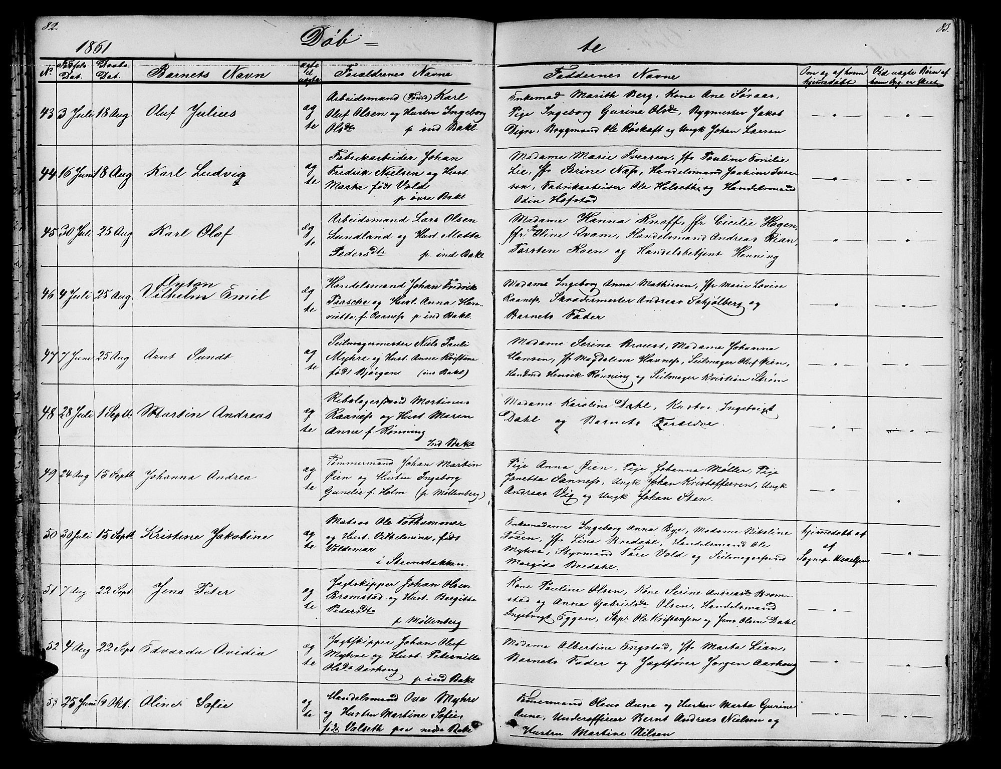 Ministerialprotokoller, klokkerbøker og fødselsregistre - Sør-Trøndelag, SAT/A-1456/604/L0219: Klokkerbok nr. 604C02, 1851-1869, s. 82-83