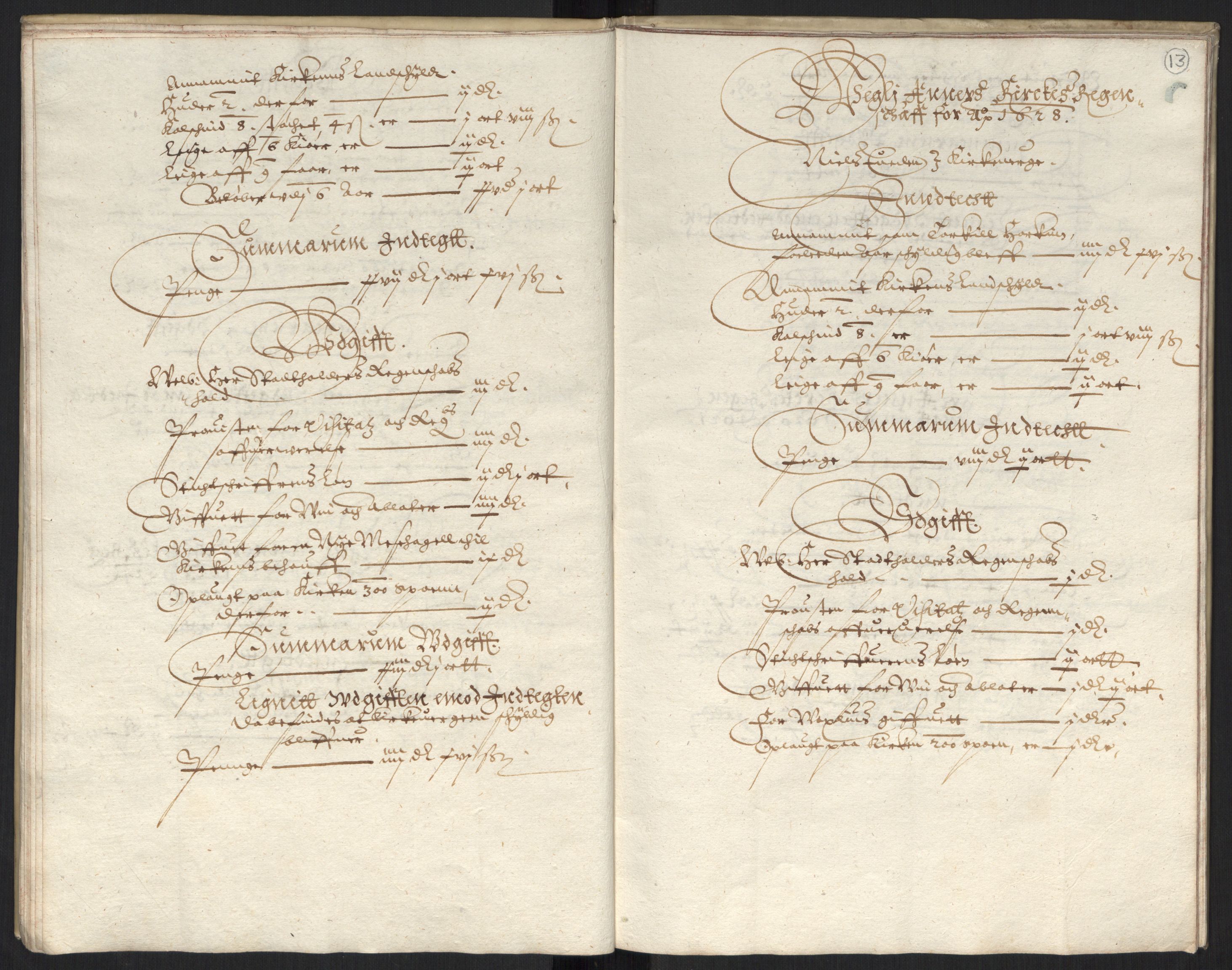 Rentekammeret inntil 1814, Reviderte regnskaper, Kirkeregnskap, AV/RA-EA-4067/Ra/L0004/0004: Kirkeregnskap / Noen resterende kirkeregnskaper for Oslo stift i Jens Juels tid, 1615-1628, s. 12b-13a