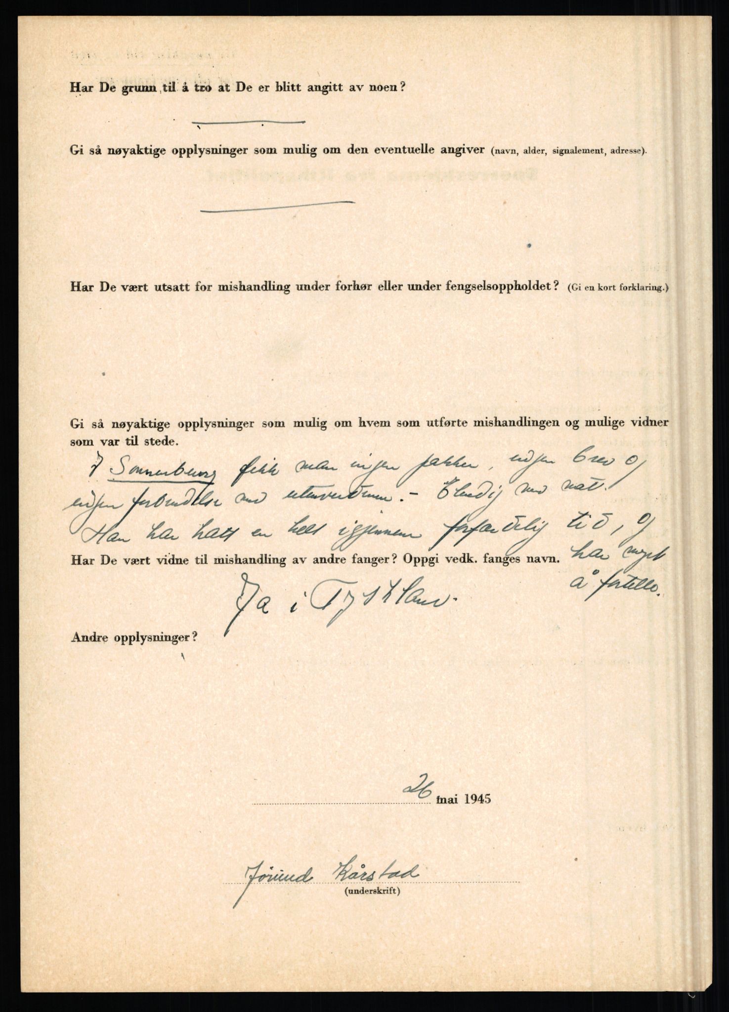 Rikspolitisjefen, AV/RA-S-1560/L/L0010: Kristianslund, Charles Ragnvald - Losvik, Einar, 1940-1945, s. 277