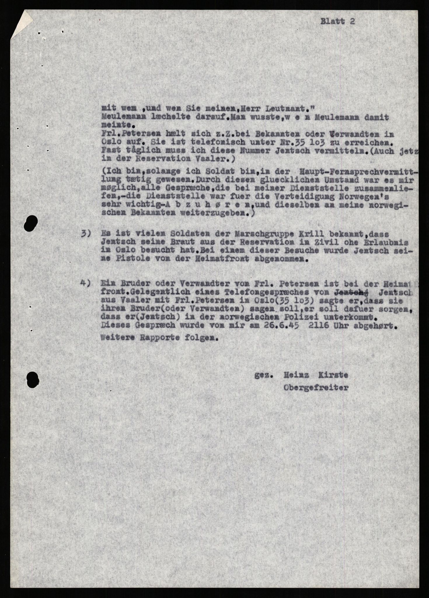 Forsvaret, Forsvarets overkommando II, AV/RA-RAFA-3915/D/Db/L0016: CI Questionaires. Tyske okkupasjonsstyrker i Norge. Tyskere., 1945-1946, s. 791