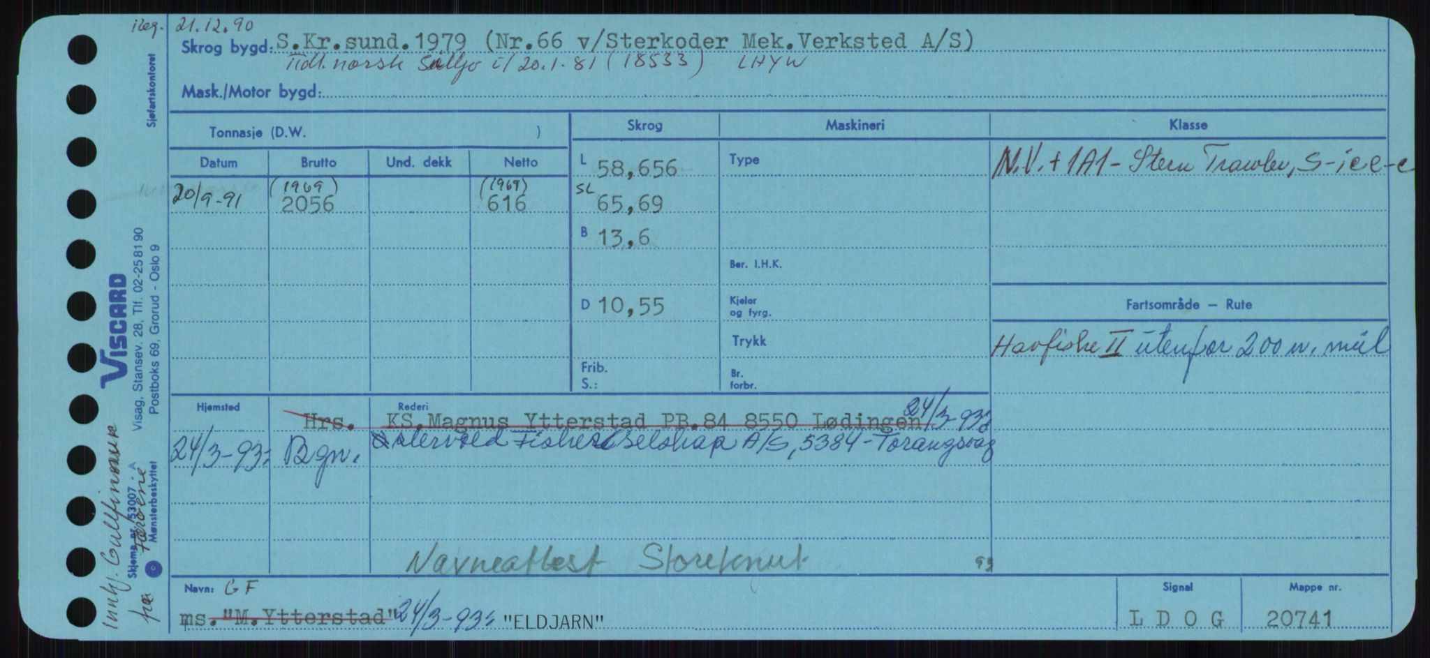 Sjøfartsdirektoratet med forløpere, Skipsmålingen, RA/S-1627/H/Ha/L0002/0001: Fartøy, Eik-Hill / Fartøy, Eik-F, s. 65