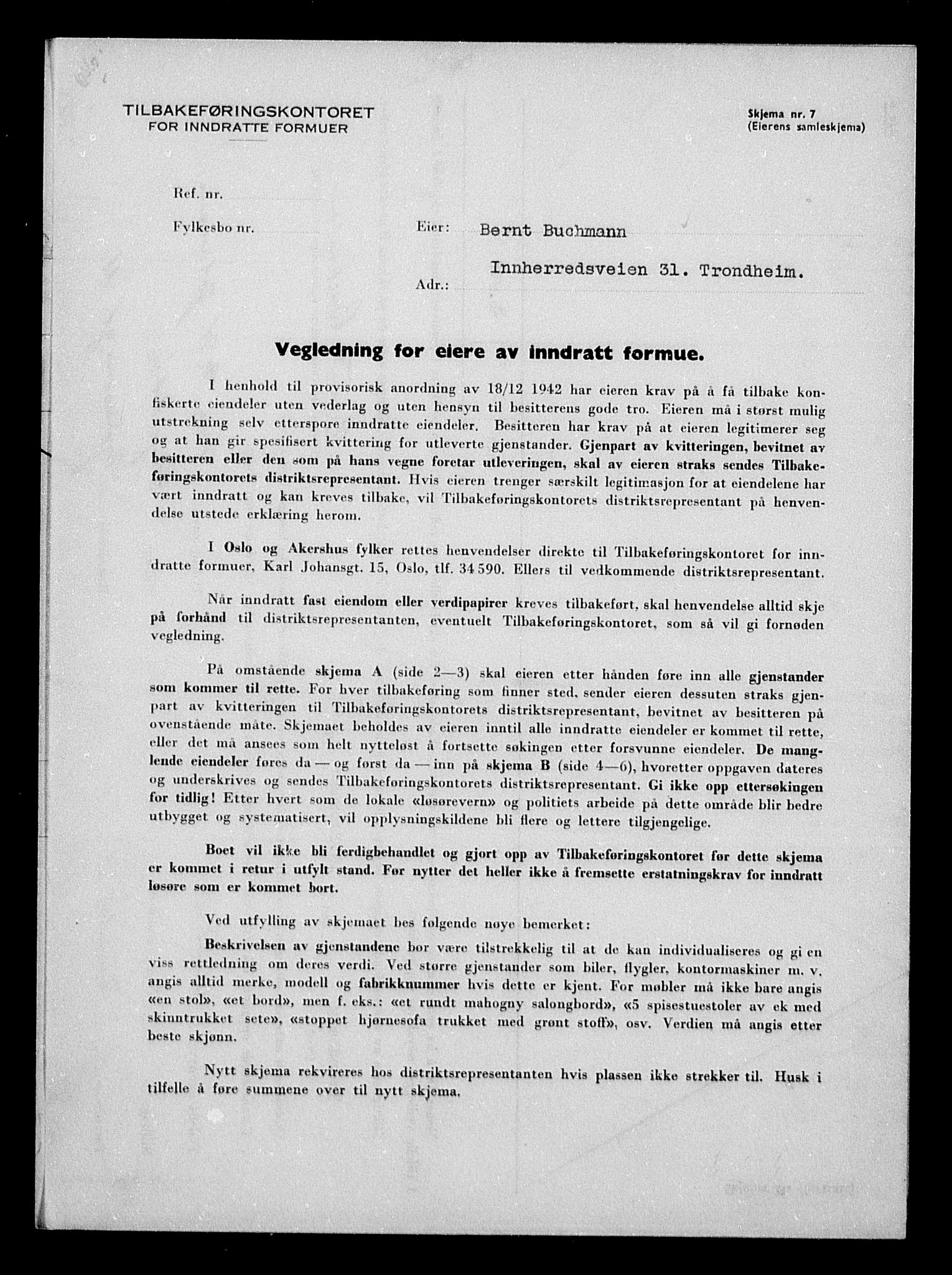 Justisdepartementet, Tilbakeføringskontoret for inndratte formuer, AV/RA-S-1564/H/Hc/Hca/L0894: --, 1945-1947, s. 24