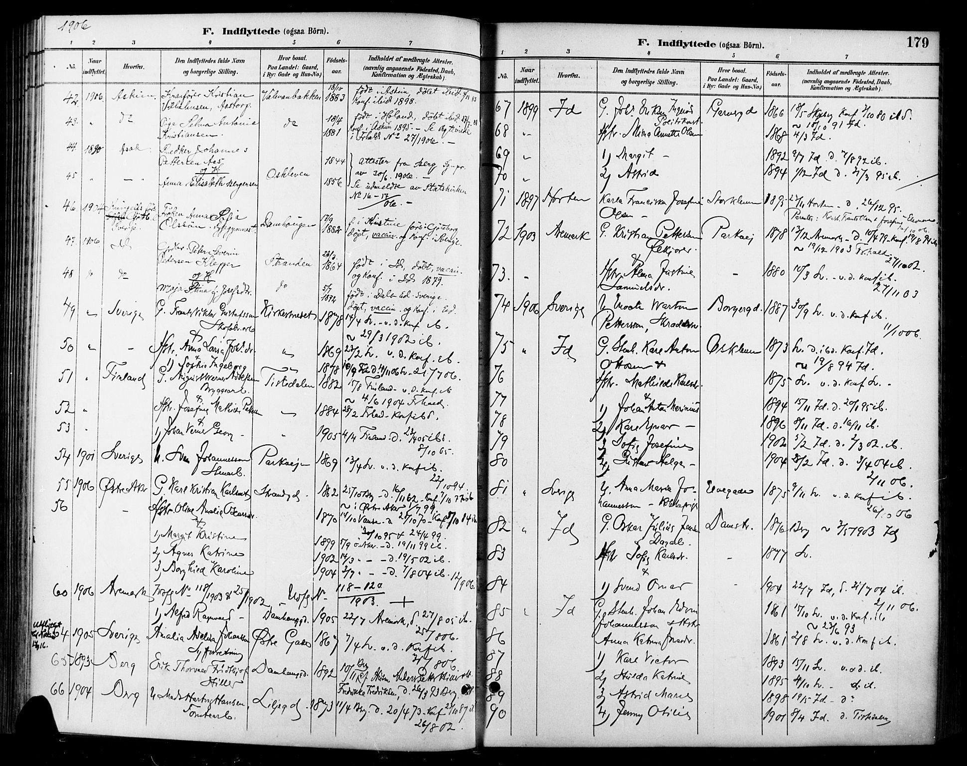 Halden prestekontor Kirkebøker, AV/SAO-A-10909/F/Fa/L0014: Ministerialbok nr. I 14, 1890-1906, s. 179