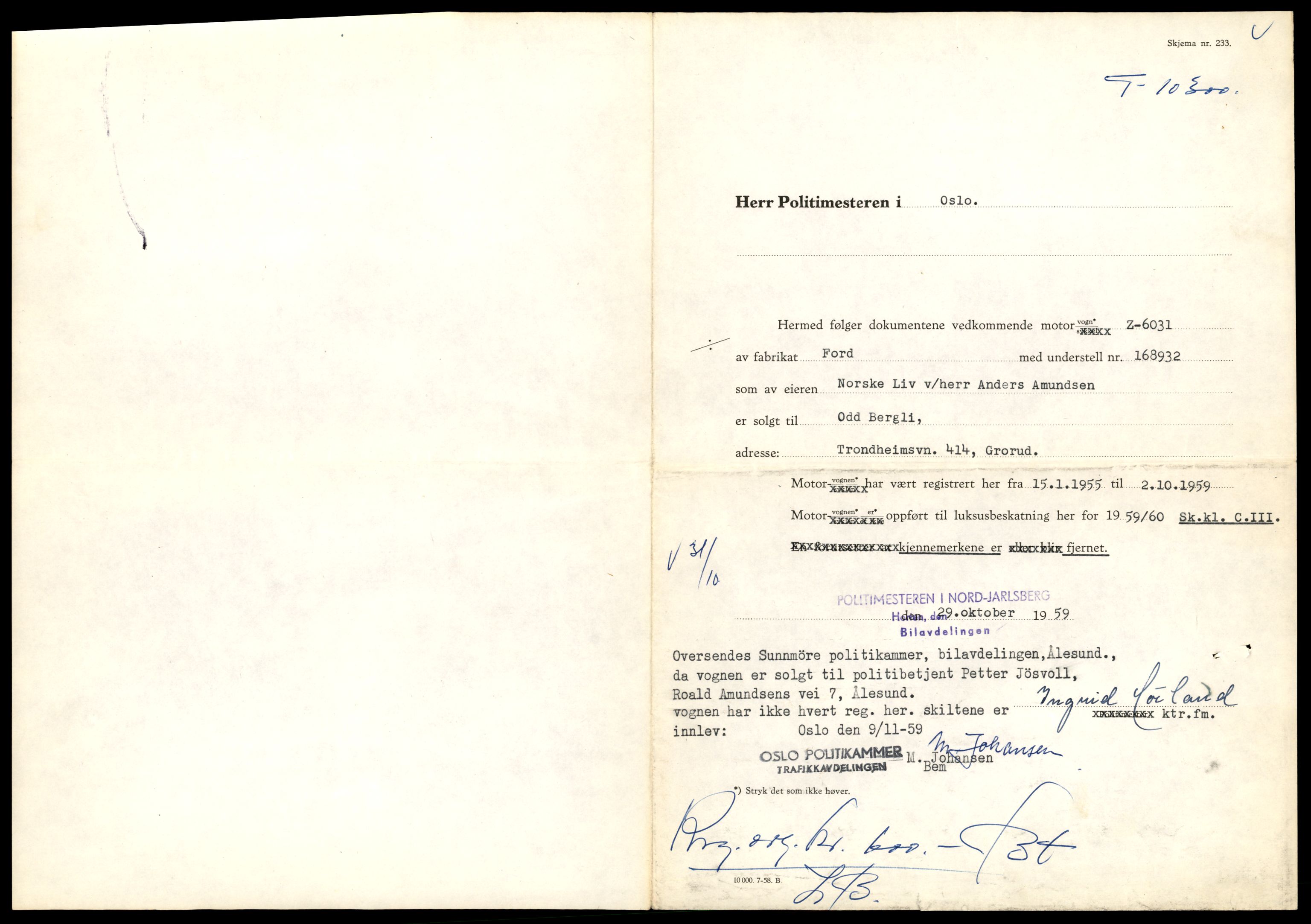 Møre og Romsdal vegkontor - Ålesund trafikkstasjon, AV/SAT-A-4099/F/Fe/L0019: Registreringskort for kjøretøy T 10228 - T 10350, 1927-1998, s. 1839