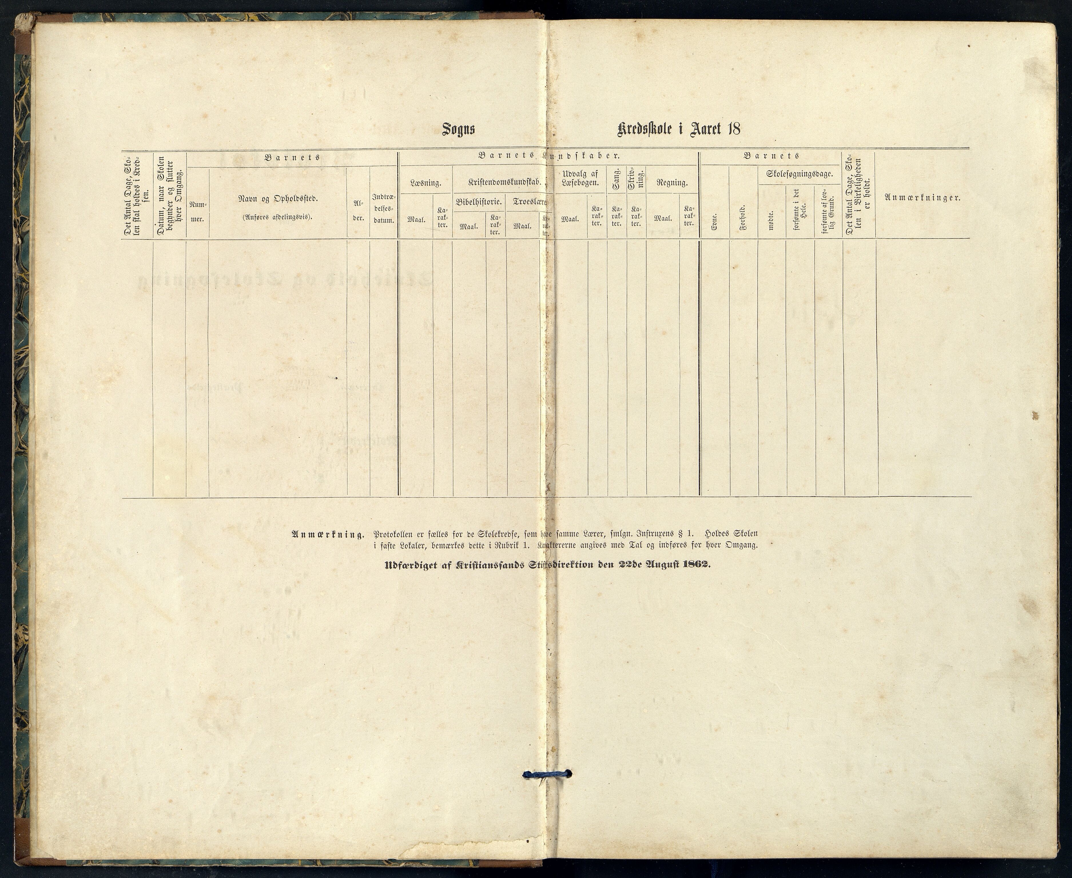 Lista kommune - Vanse Skole, ARKSOR/1003LI550/H/L0008: Skoleprotokoll, 1868-1888