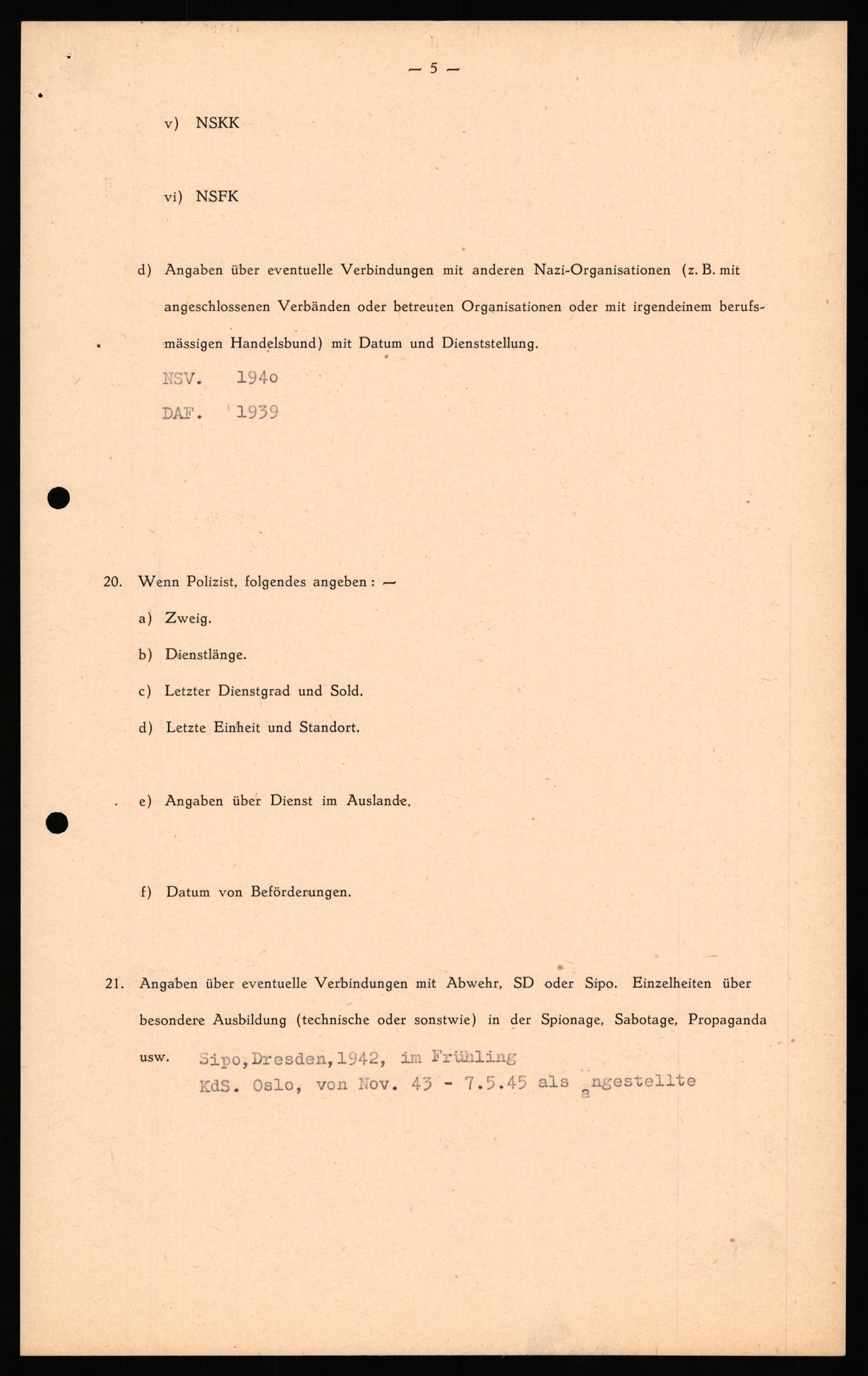 Forsvaret, Forsvarets overkommando II, AV/RA-RAFA-3915/D/Db/L0038: CI Questionaires. Tyske okkupasjonsstyrker i Norge. Østerrikere., 1945-1946, s. 235