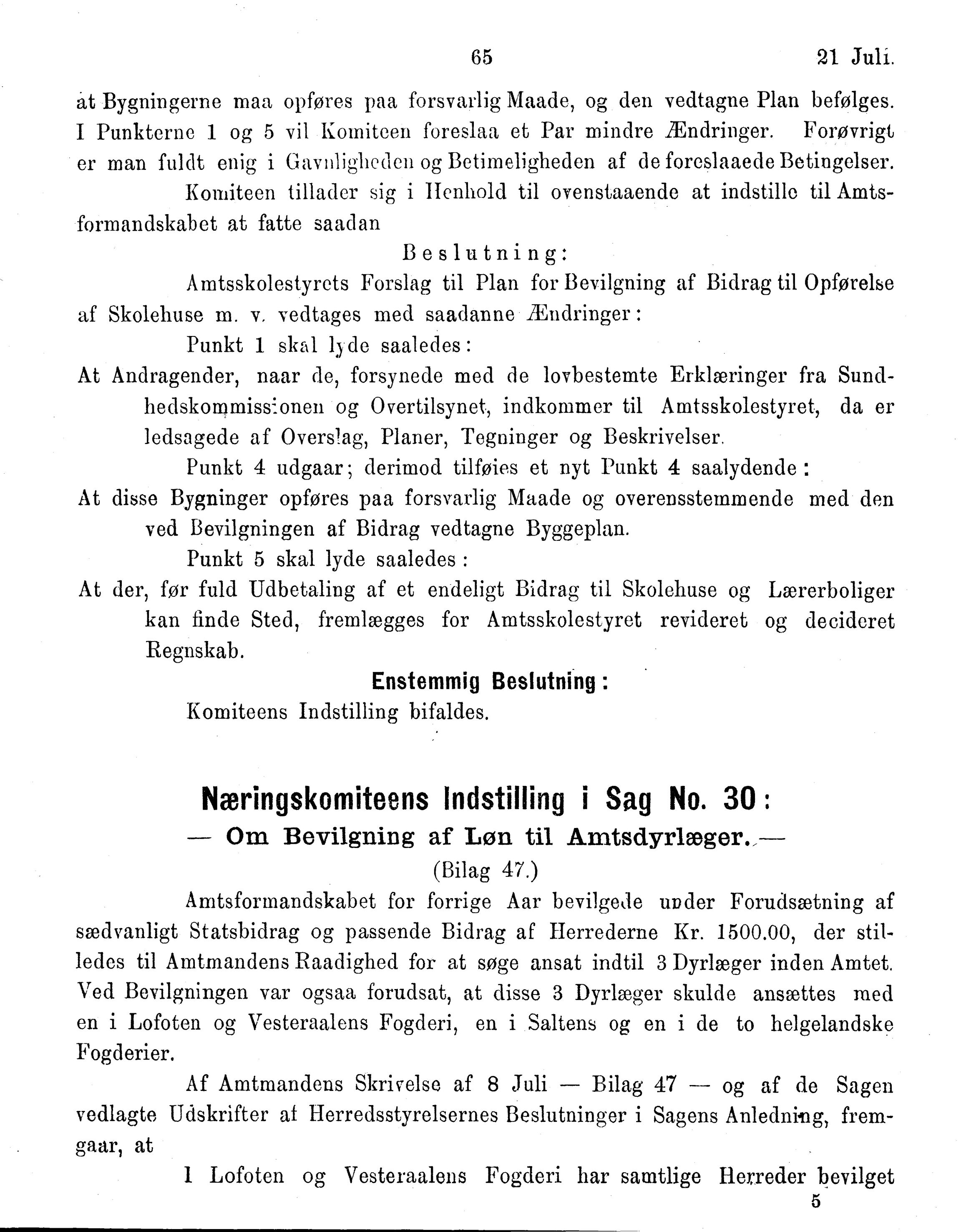 Nordland Fylkeskommune. Fylkestinget, AIN/NFK-17/176/A/Ac/L0015: Fylkestingsforhandlinger 1886-1890, 1886-1890