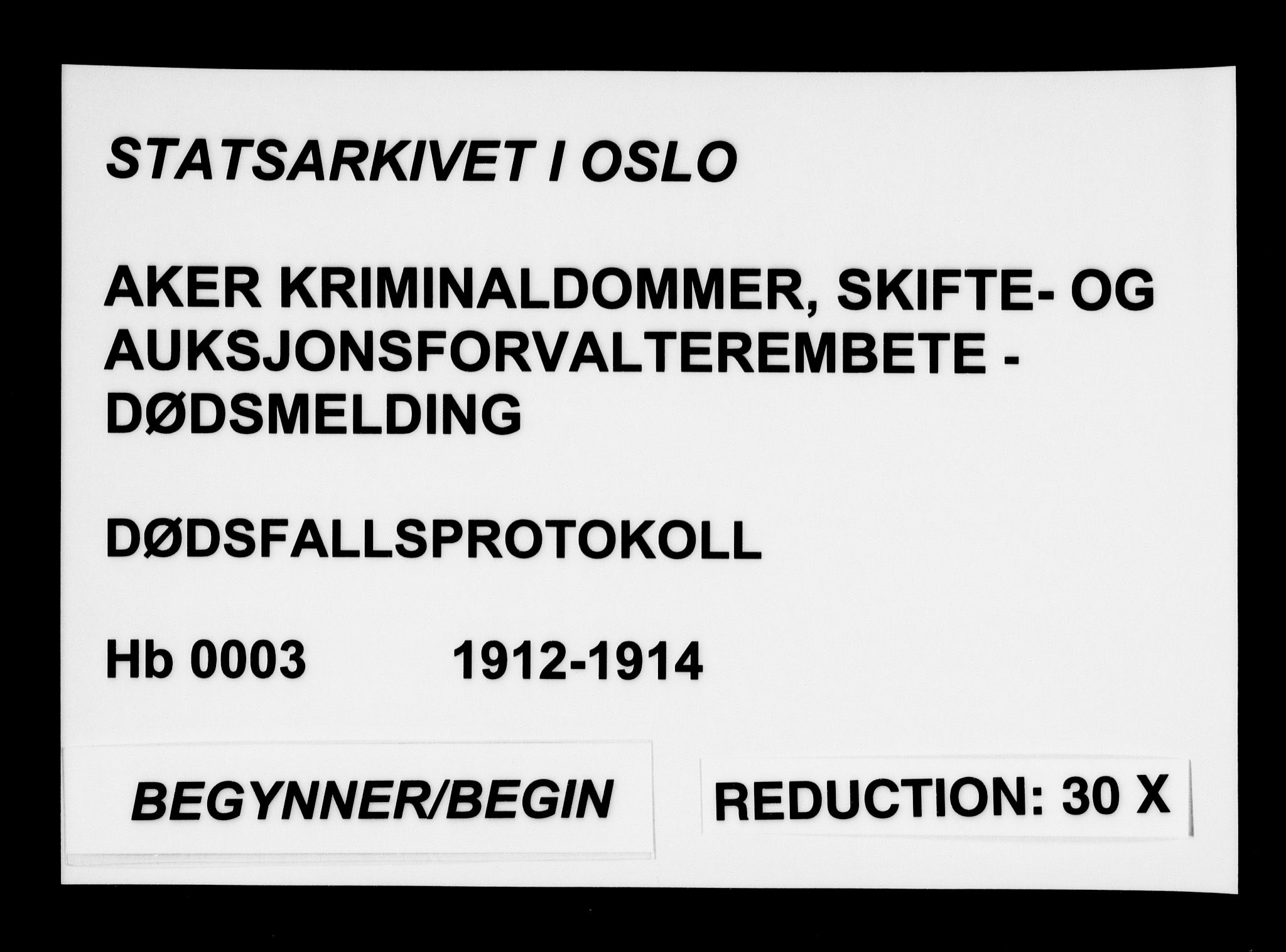 Aker kriminaldommer, skifte- og auksjonsforvalterembete, AV/SAO-A-10452/H/Hb/Hba/Hbaa/L0003: Dødsfallsprotokoll, 1912-1914