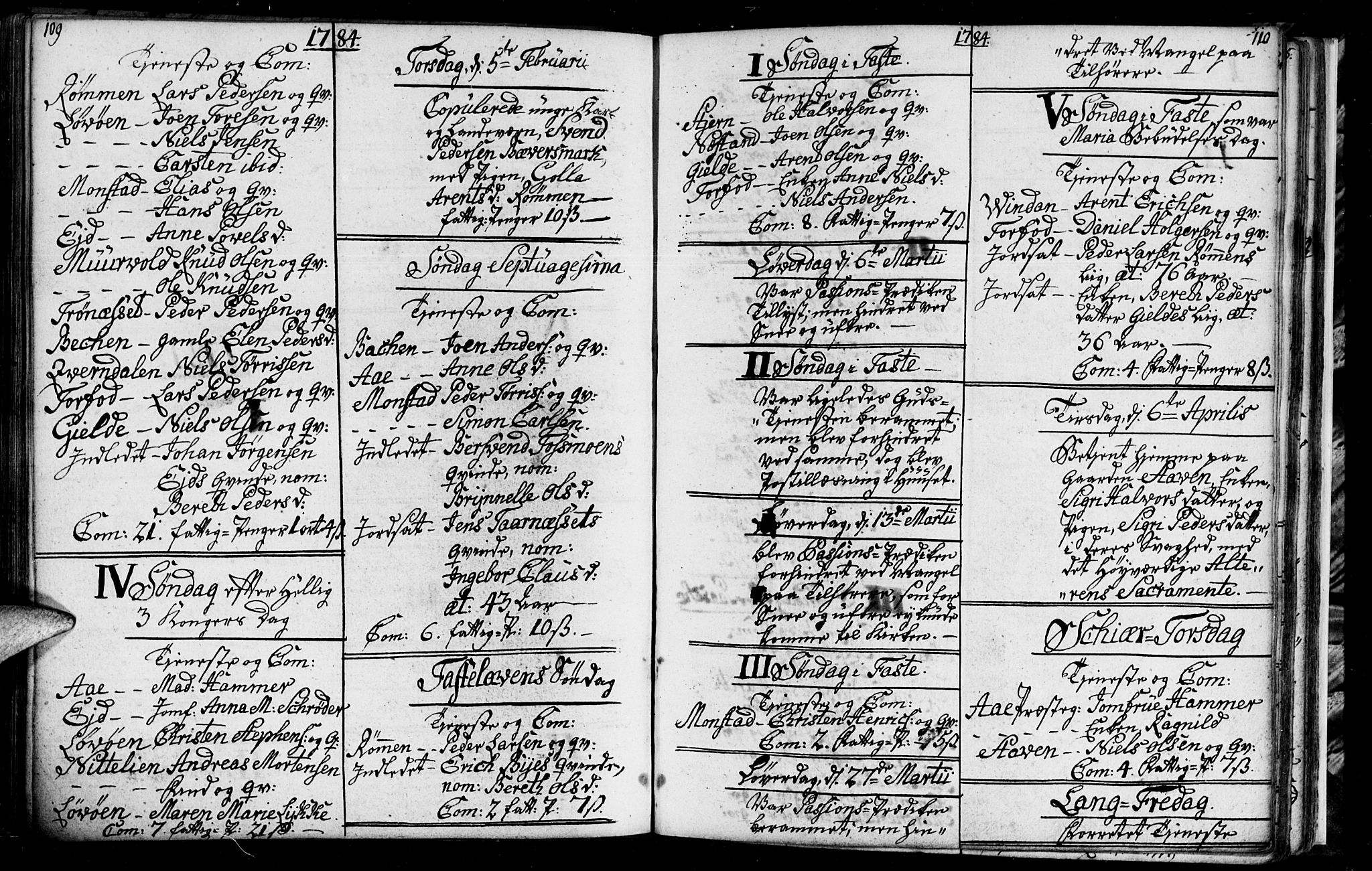 Ministerialprotokoller, klokkerbøker og fødselsregistre - Sør-Trøndelag, SAT/A-1456/655/L0685: Klokkerbok nr. 655C01, 1777-1788, s. 109-110