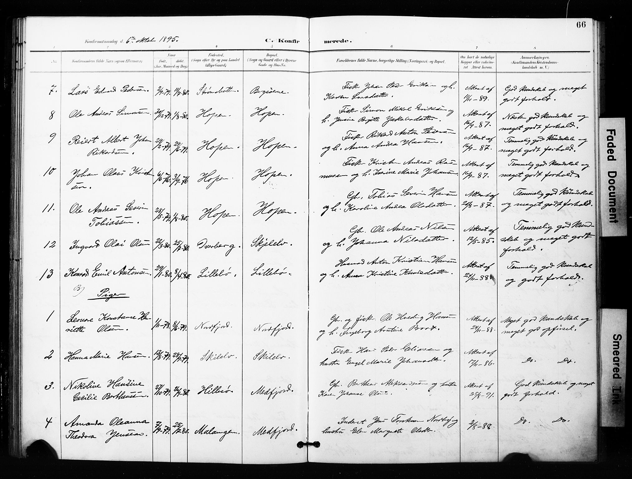 Berg sokneprestkontor, AV/SATØ-S-1318/G/Ga/Gaa/L0005kirke: Ministerialbok nr. 5, 1894-1905, s. 66