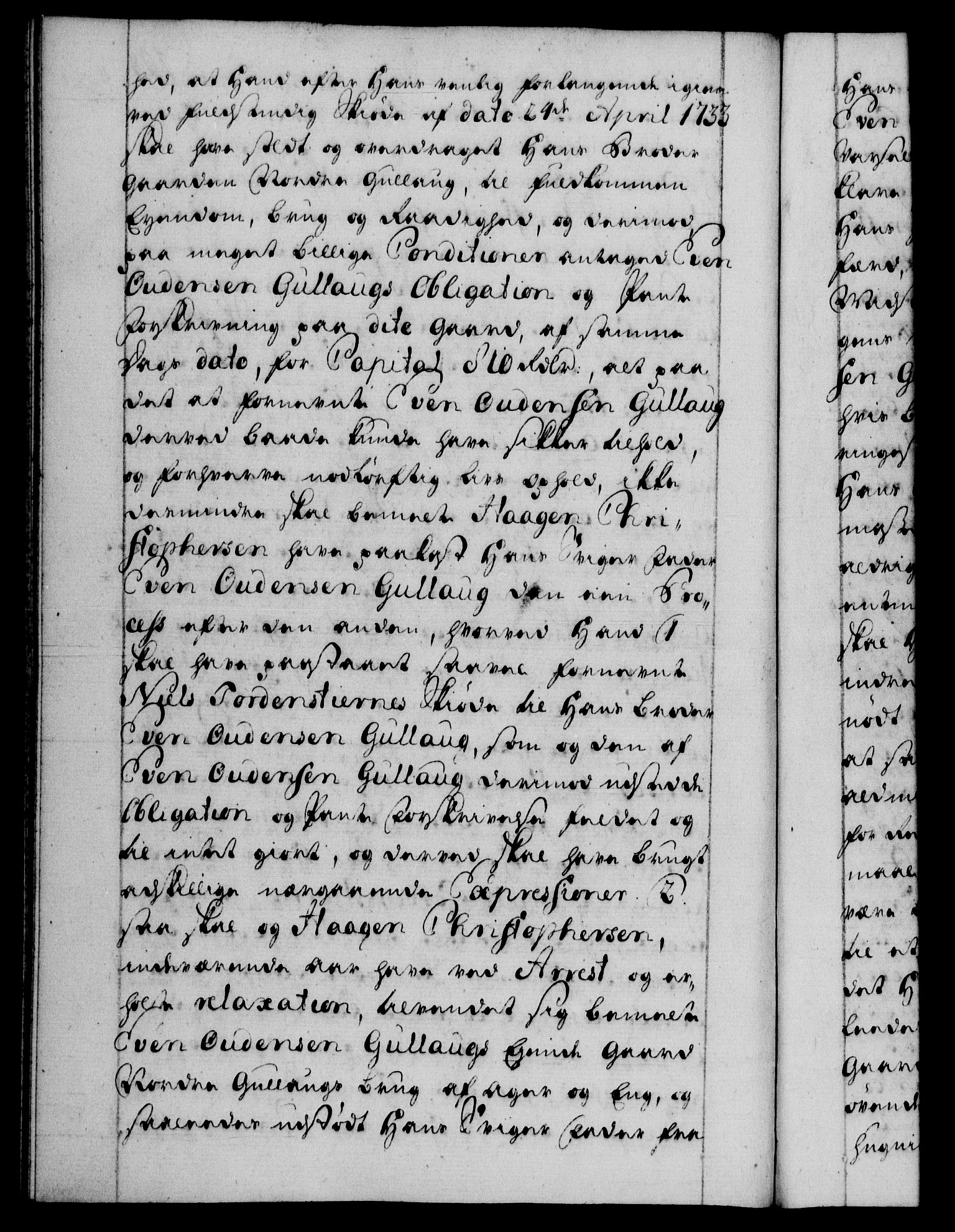 Danske Kanselli 1572-1799, AV/RA-EA-3023/F/Fc/Fca/Fcab/L0026: Norske tegnelser, 1734-1735, s. 198b