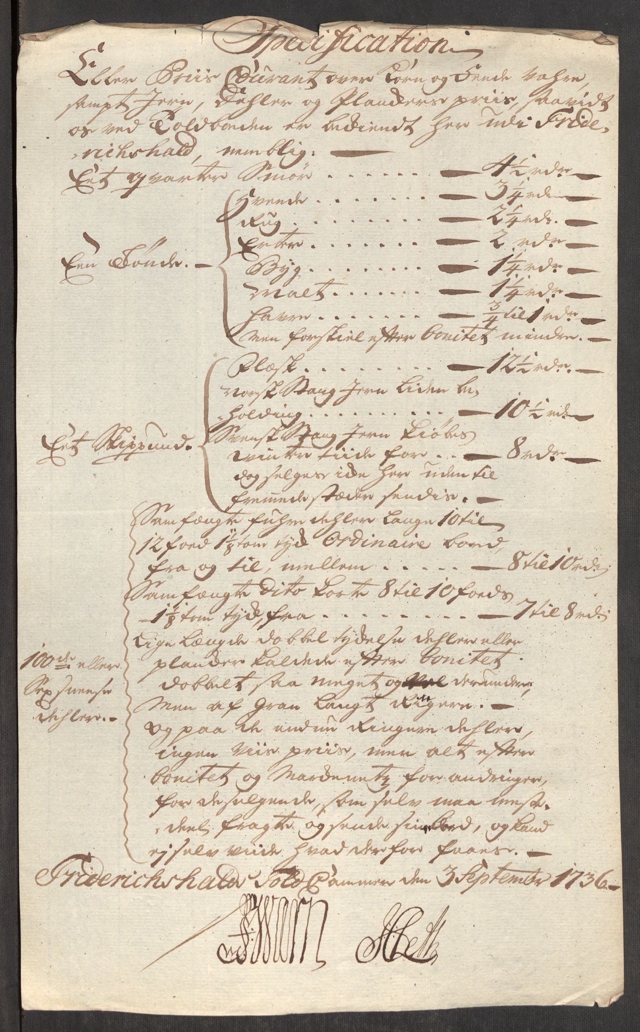 Rentekammeret inntil 1814, Realistisk ordnet avdeling, AV/RA-EA-4070/Oe/L0001: [Ø1]: Priskuranter, 1712-1739, s. 329