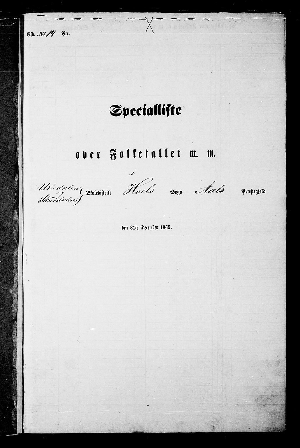 RA, Folketelling 1865 for 0619P Ål prestegjeld, 1865, s. 244