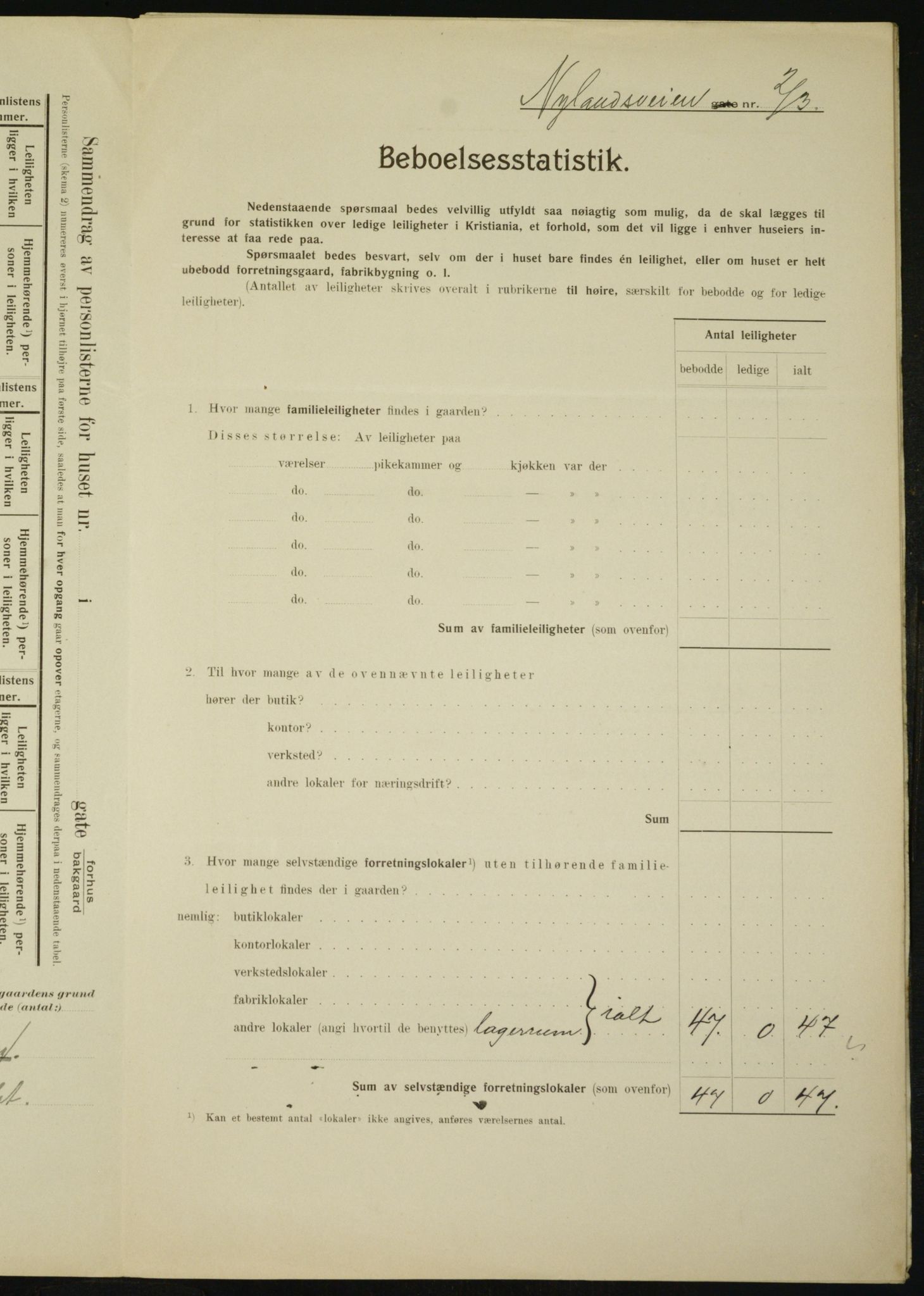 OBA, Kommunal folketelling 1.2.1910 for Kristiania, 1910, s. 71468