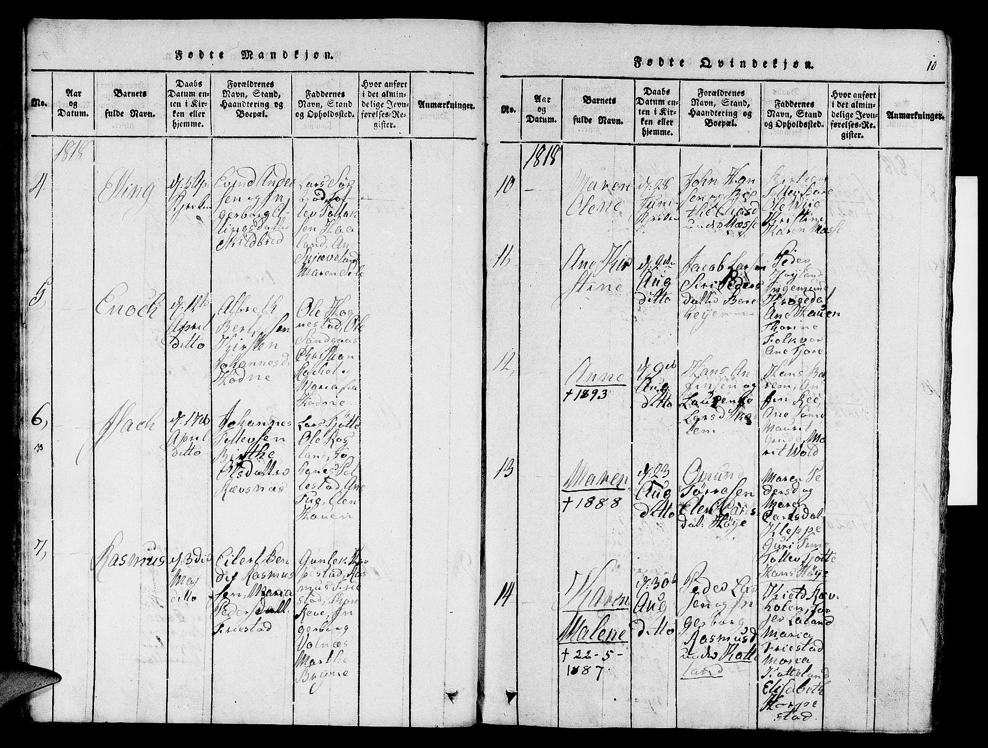 Klepp sokneprestkontor, AV/SAST-A-101803/001/3/30BA/L0002: Ministerialbok nr. A 2, 1816-1833, s. 10