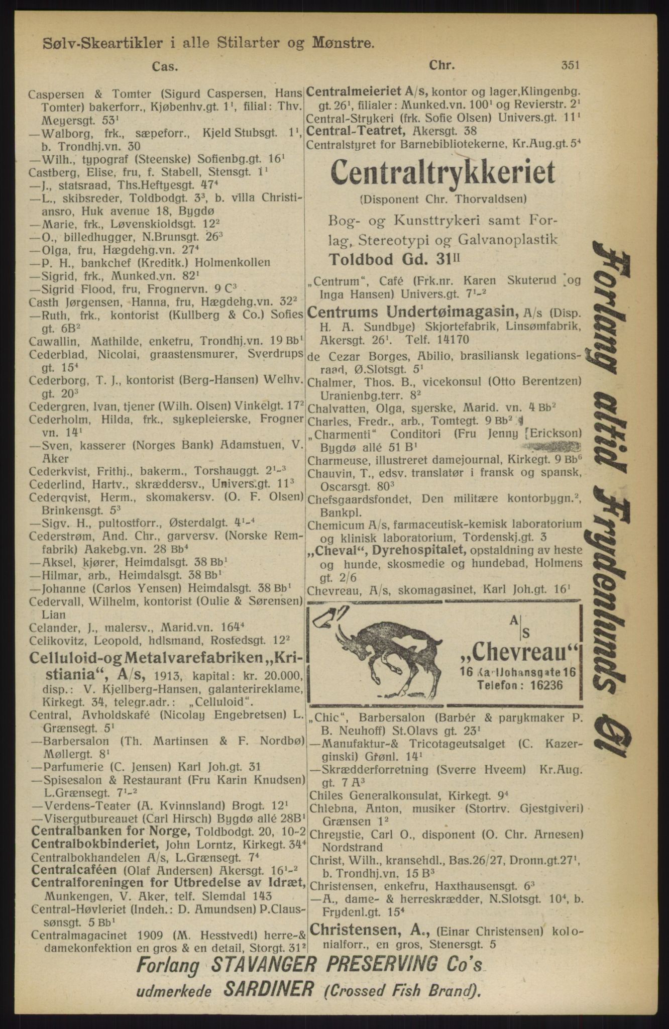 Kristiania/Oslo adressebok, PUBL/-, 1914, s. 351