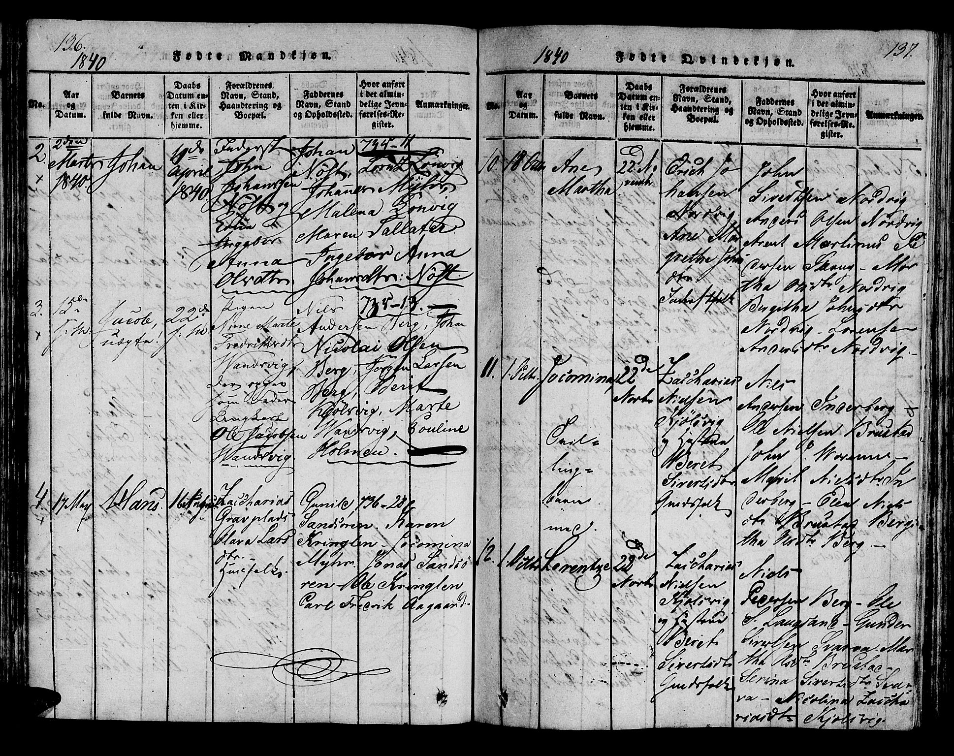 Ministerialprotokoller, klokkerbøker og fødselsregistre - Nord-Trøndelag, SAT/A-1458/722/L0217: Ministerialbok nr. 722A04, 1817-1842, s. 136-137