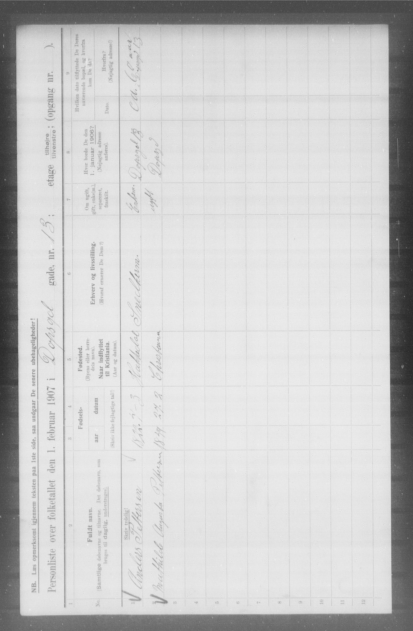 OBA, Kommunal folketelling 1.2.1907 for Kristiania kjøpstad, 1907, s. 8139