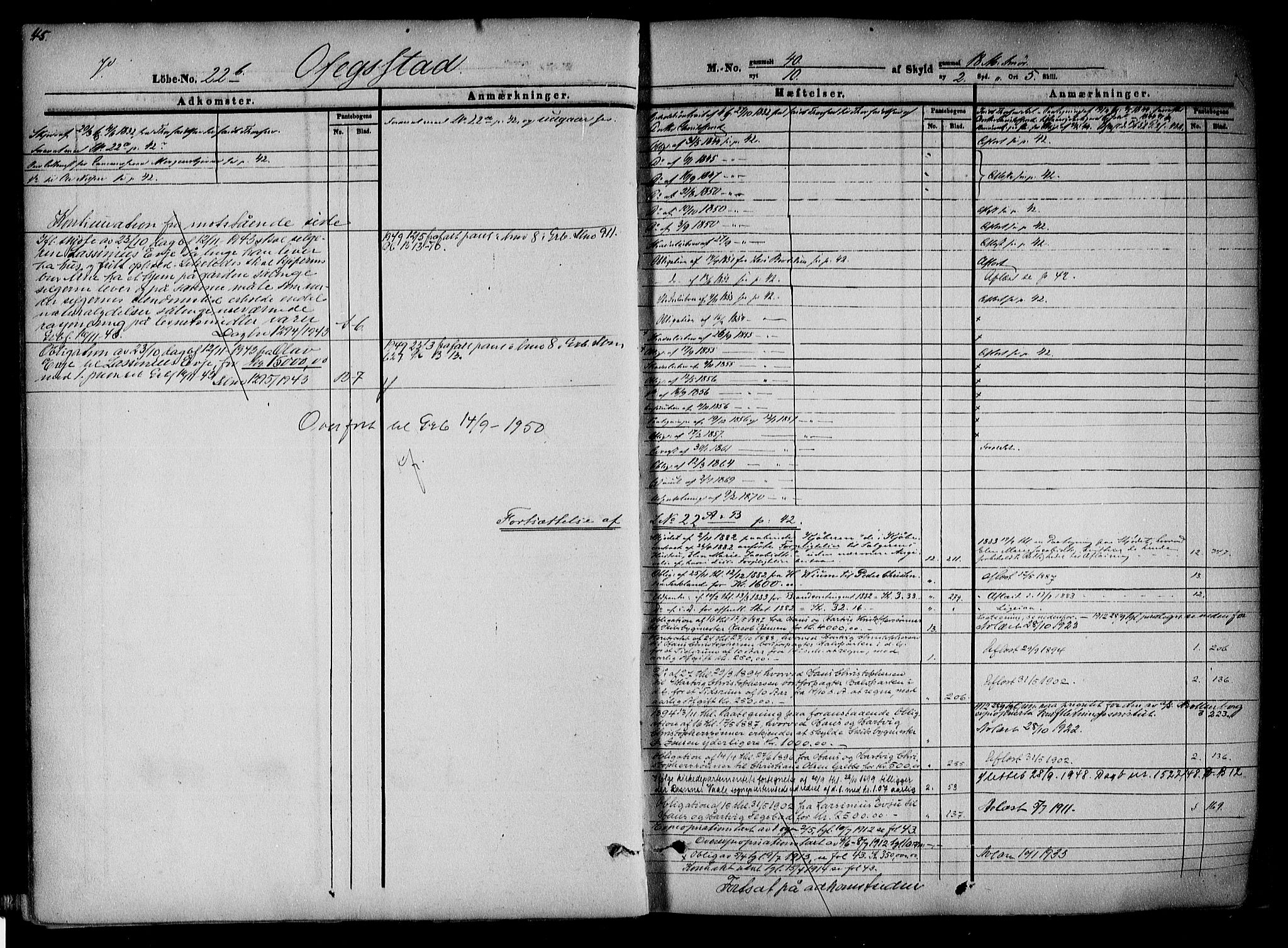 Mellom Jarlsberg sorenskriveri, AV/SAKO-A-132/G/Gb/Gbb/L0001a: Panteregister nr. II 1a, s. 45