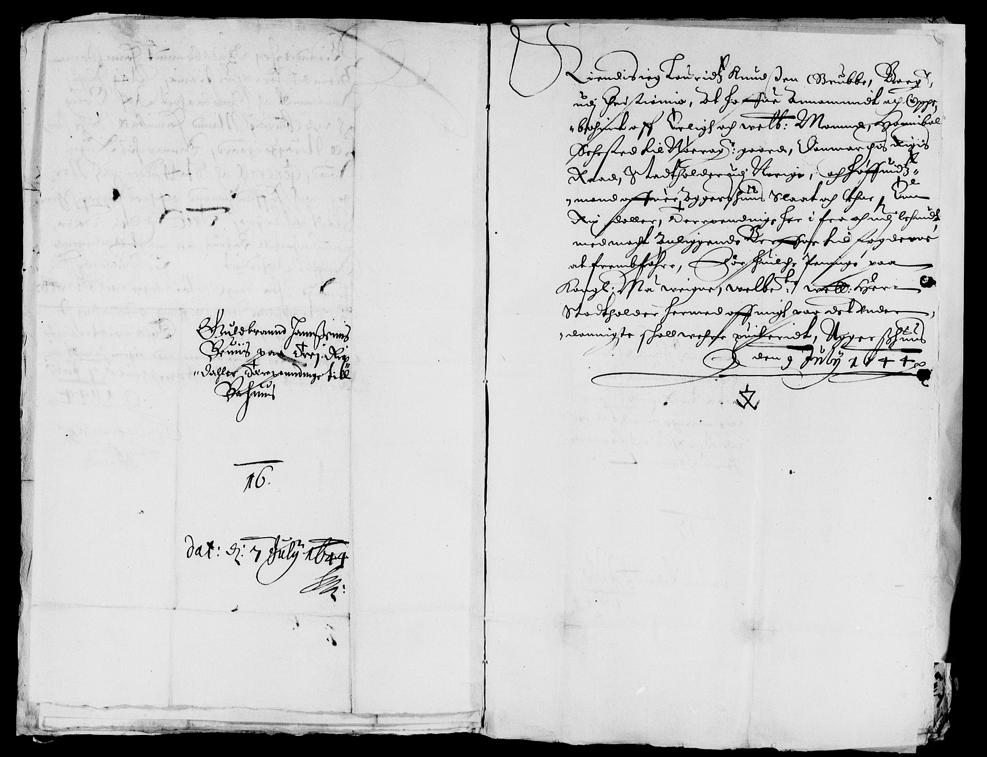 Rentekammeret inntil 1814, Reviderte regnskaper, Lensregnskaper, AV/RA-EA-5023/R/Rb/Rba/L0180: Akershus len, 1644-1645