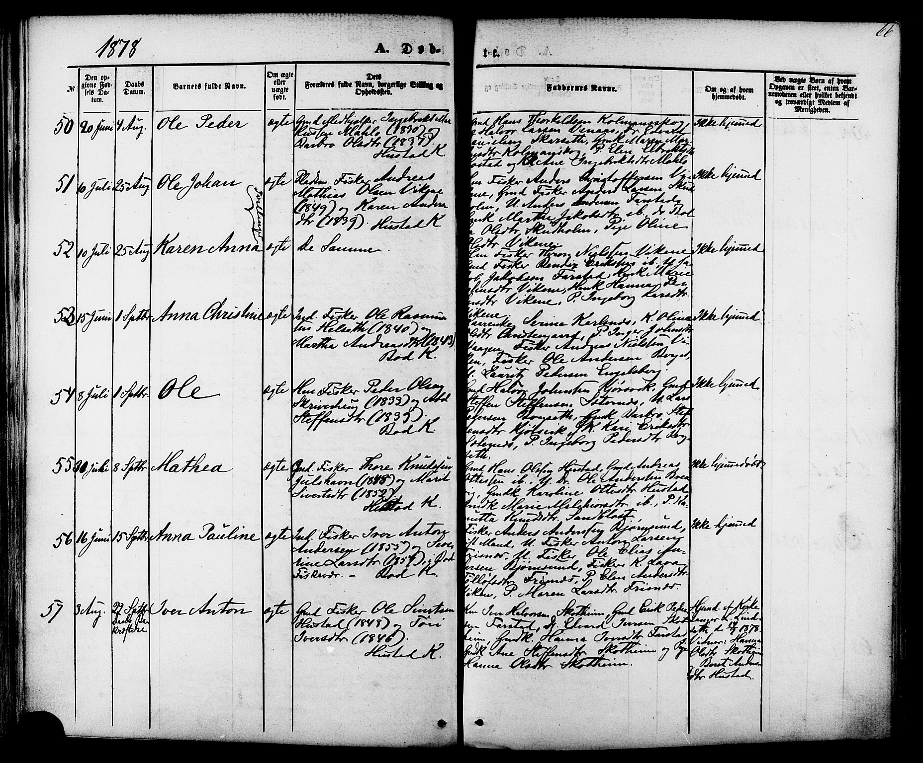 Ministerialprotokoller, klokkerbøker og fødselsregistre - Møre og Romsdal, SAT/A-1454/566/L0768: Ministerialbok nr. 566A07, 1869-1881, s. 66