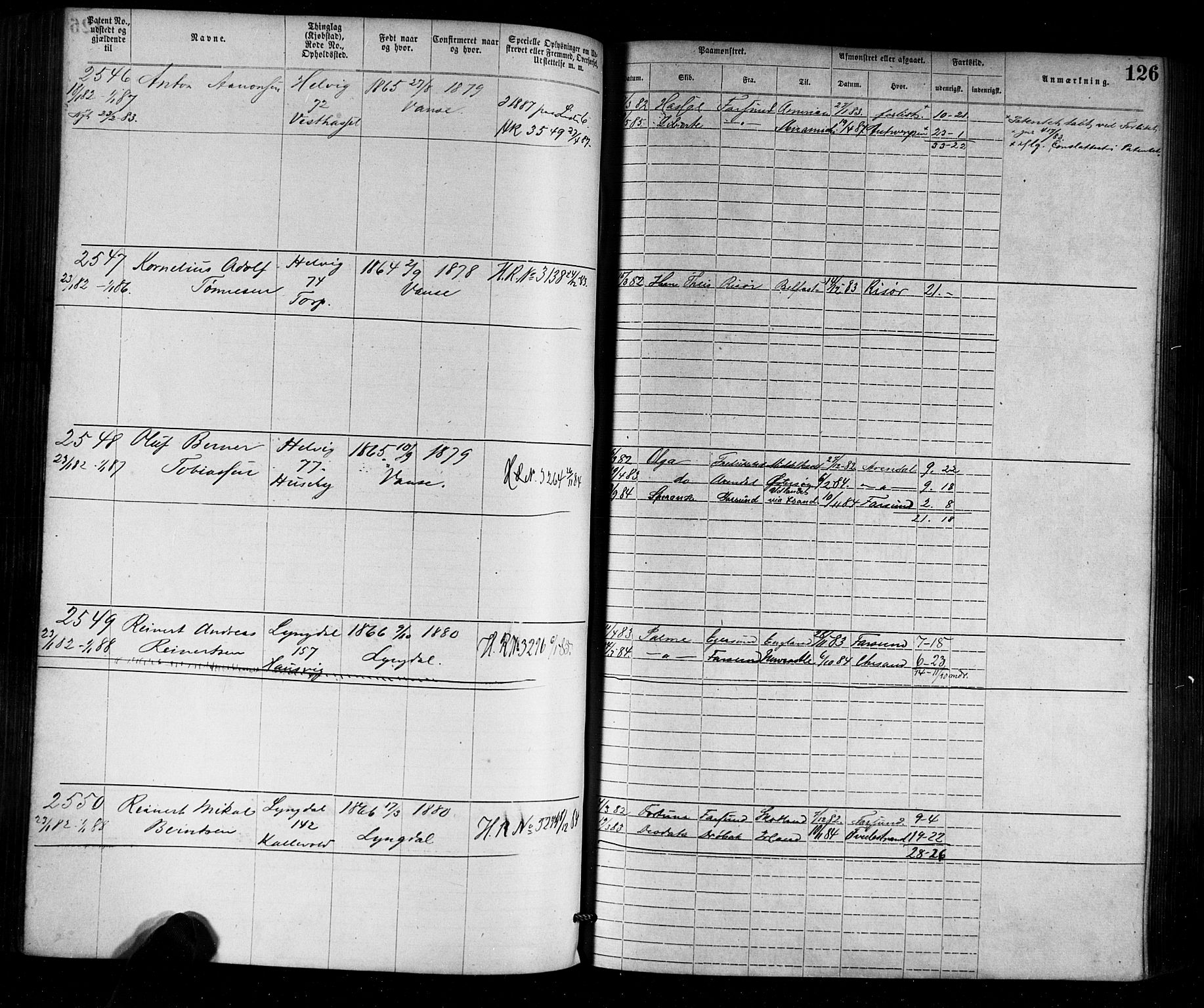 Farsund mønstringskrets, AV/SAK-2031-0017/F/Fa/L0002: Annotasjonsrulle nr 1921-3815 med register, M-2, 1877-1894, s. 153