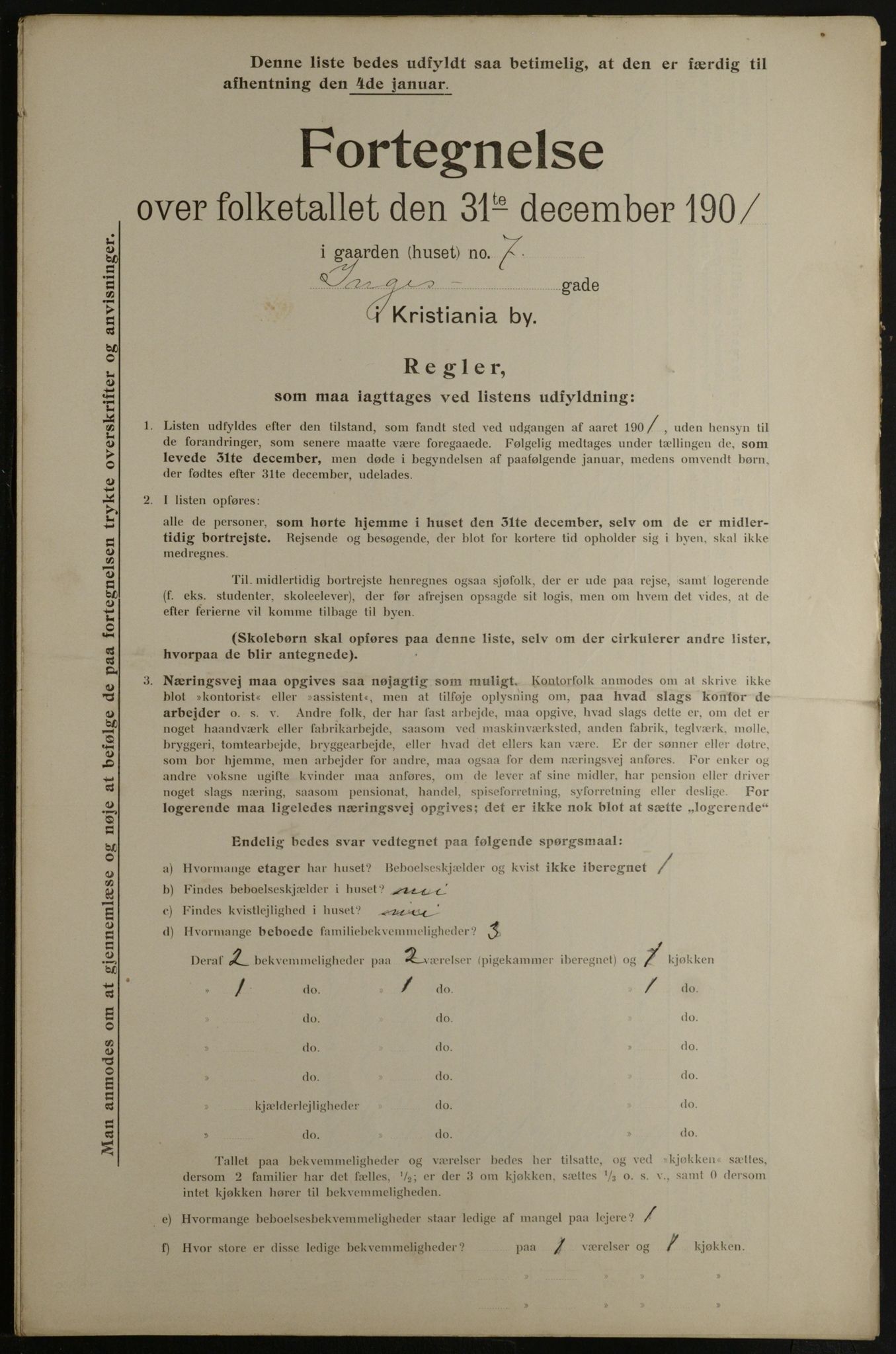 OBA, Kommunal folketelling 31.12.1901 for Kristiania kjøpstad, 1901, s. 6907