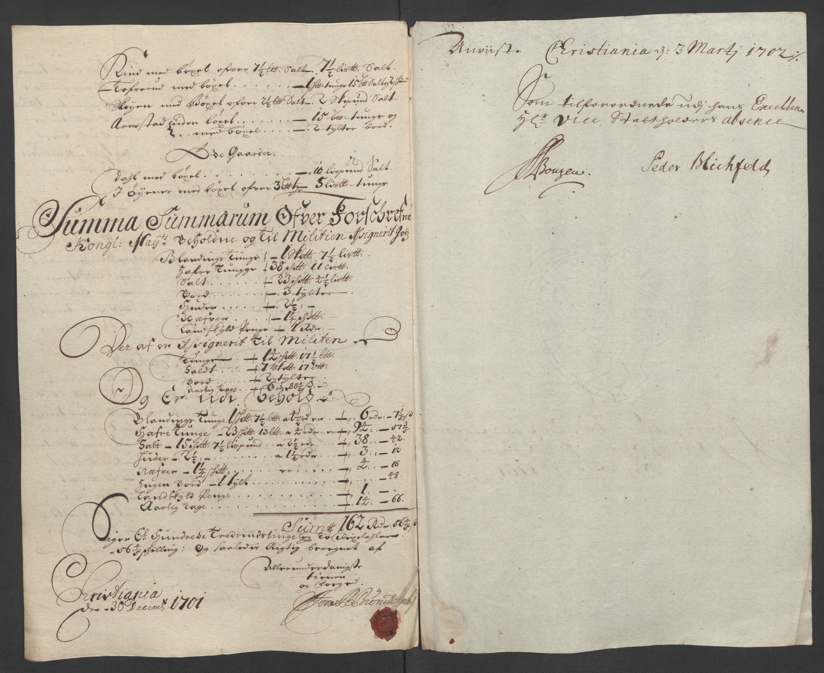 Rentekammeret inntil 1814, Reviderte regnskaper, Fogderegnskap, AV/RA-EA-4092/R10/L0444: Fogderegnskap Aker og Follo, 1701-1702, s. 65