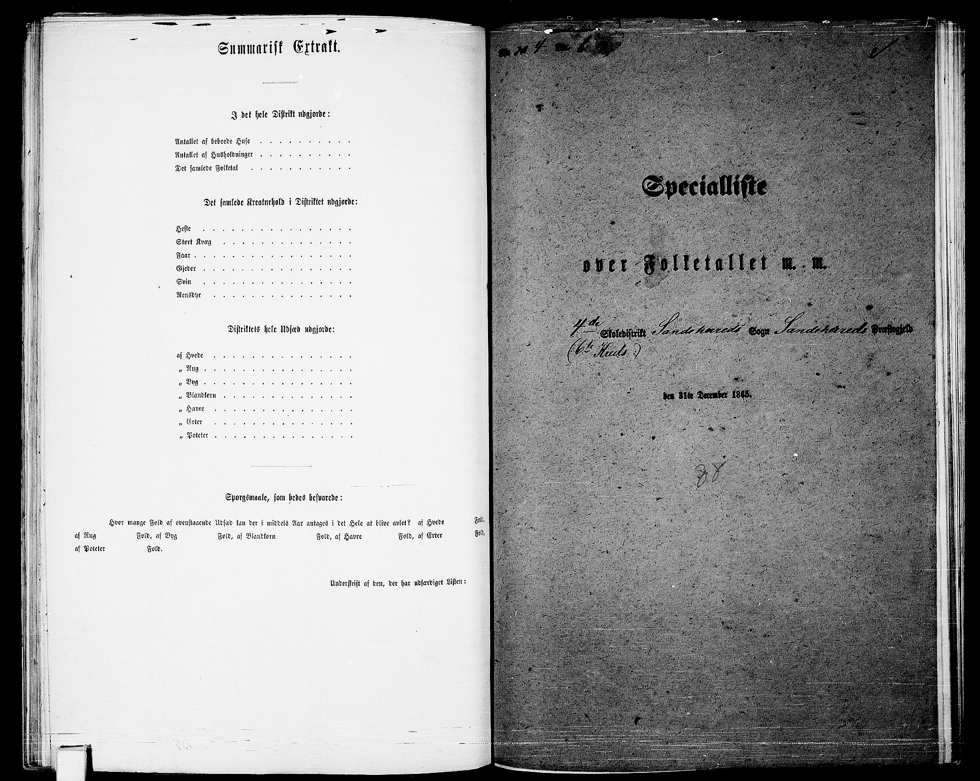 RA, Folketelling 1865 for 0724L Sandeherred prestegjeld, Sandeherred sokn, 1865, s. 119