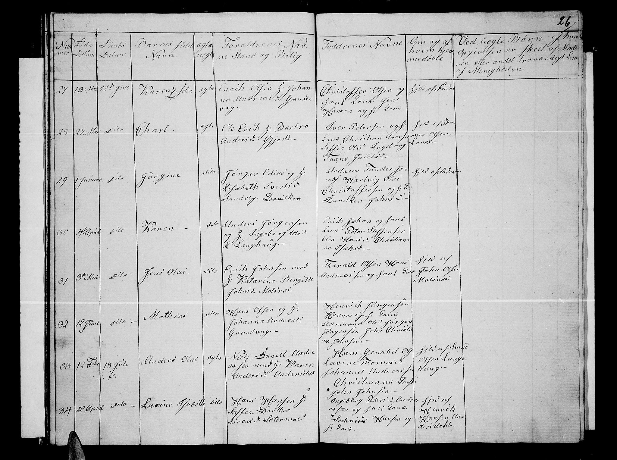Lenvik sokneprestembete, AV/SATØ-S-1310/H/Ha/Hab/L0002klokker: Klokkerbok nr. 2, 1838-1843, s. 26